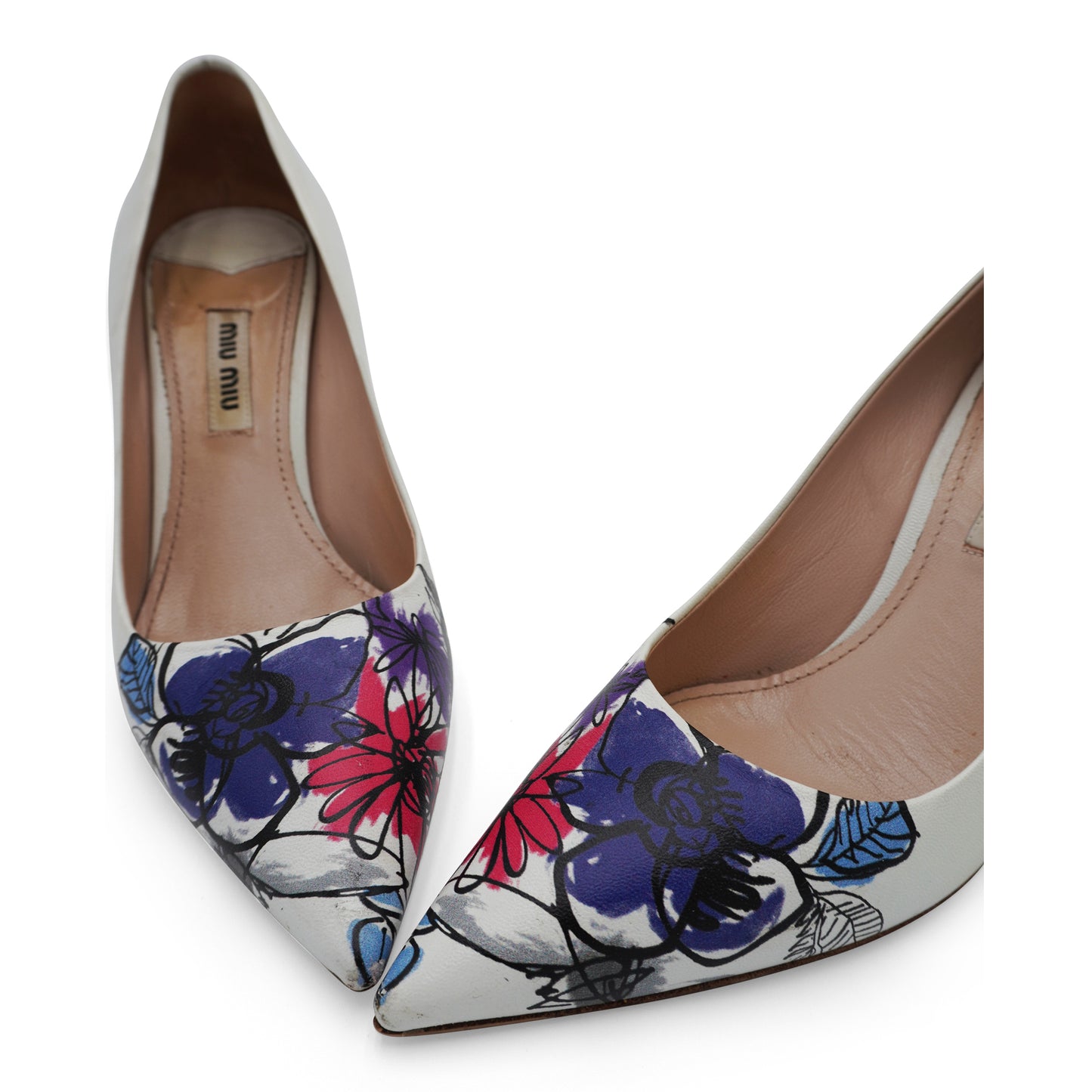 Miu Miu Floral Pointed-Toe Pumps, size 36
