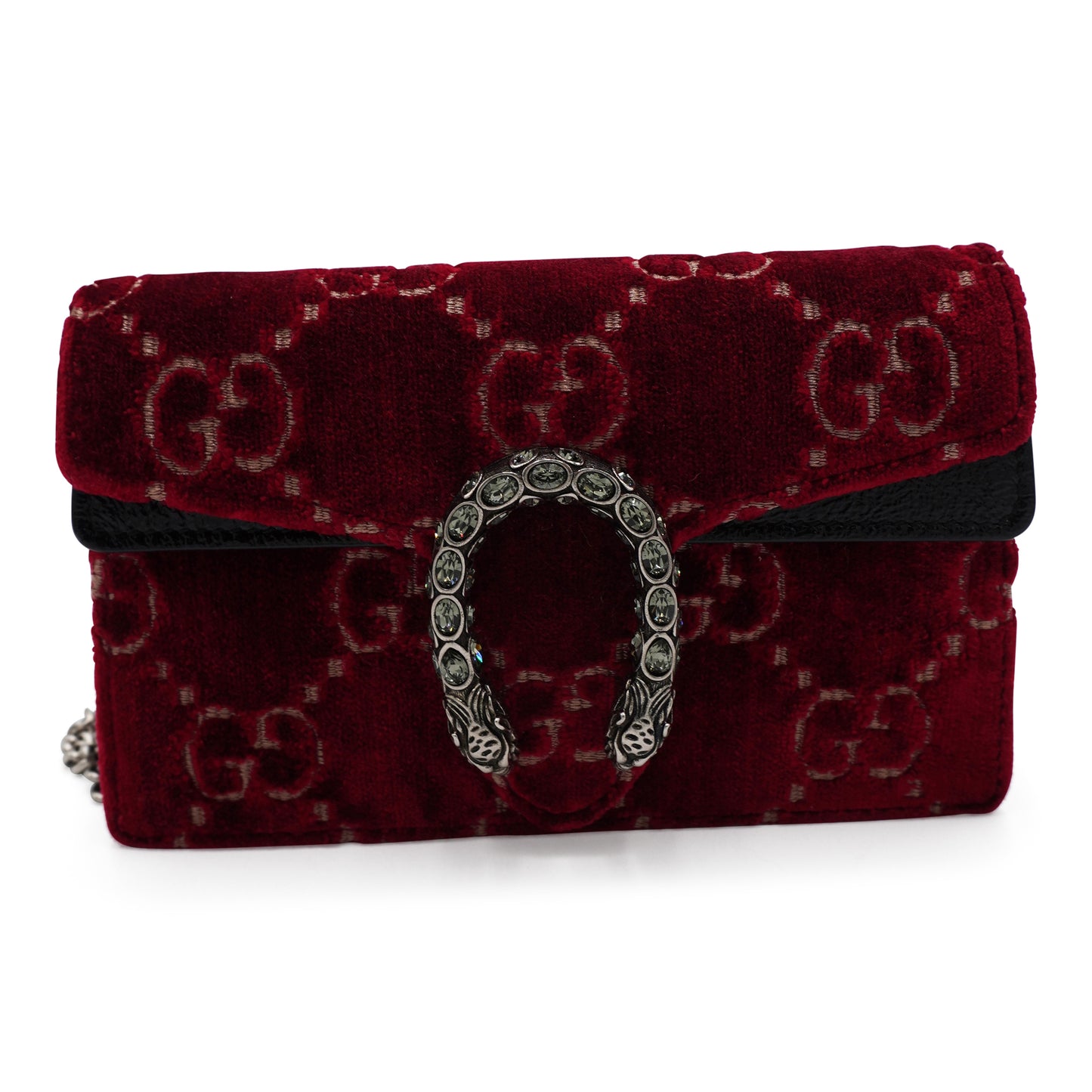 Gucci Dionysus GG Velvet Super Mini Bag in Red