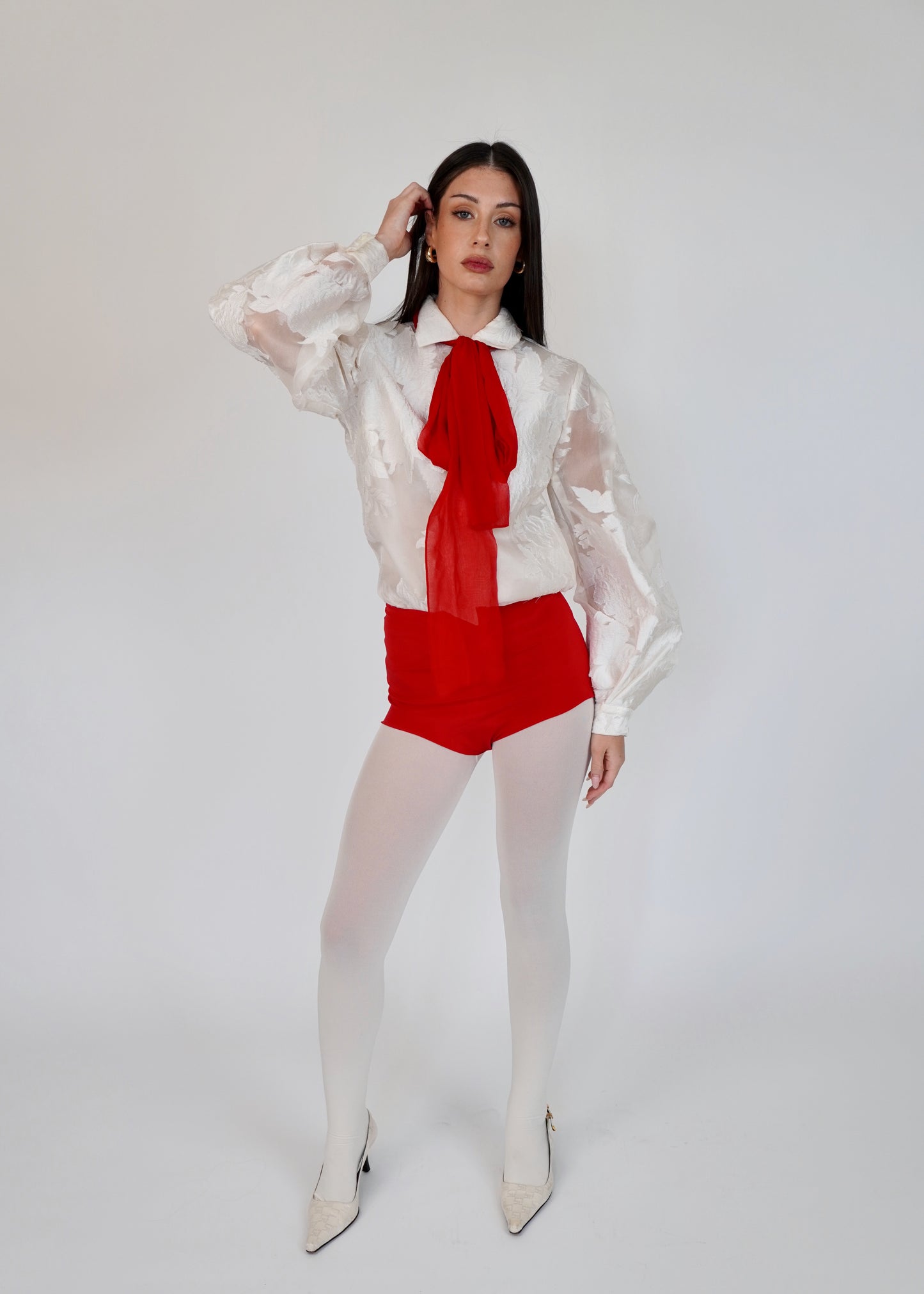 Gucci Silk Chiffon Micro Shorts with Waist Tie