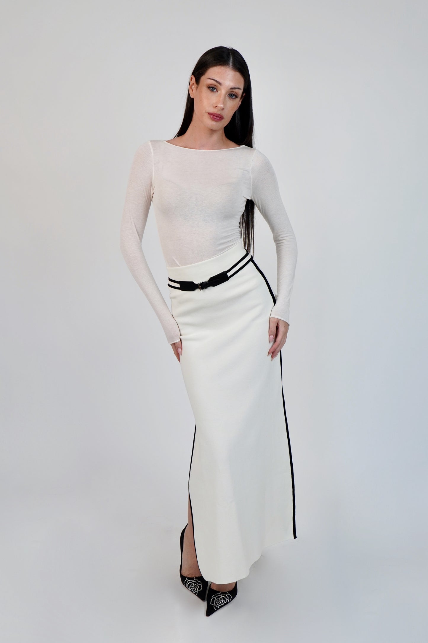 Max Mara Ora Belted Cotton-Blend Midi Skirt
