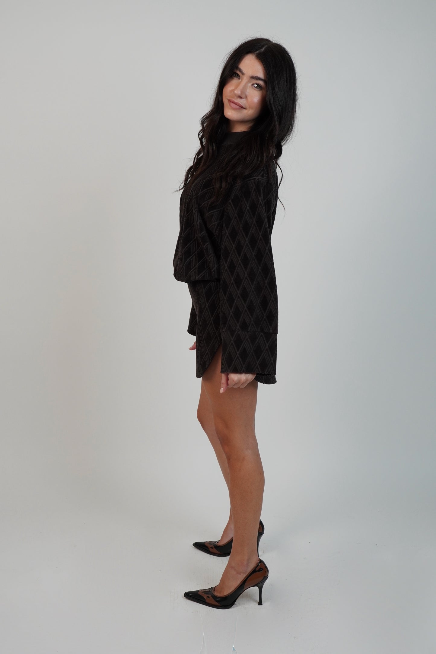 The Attico Mock Neck Mini Dress