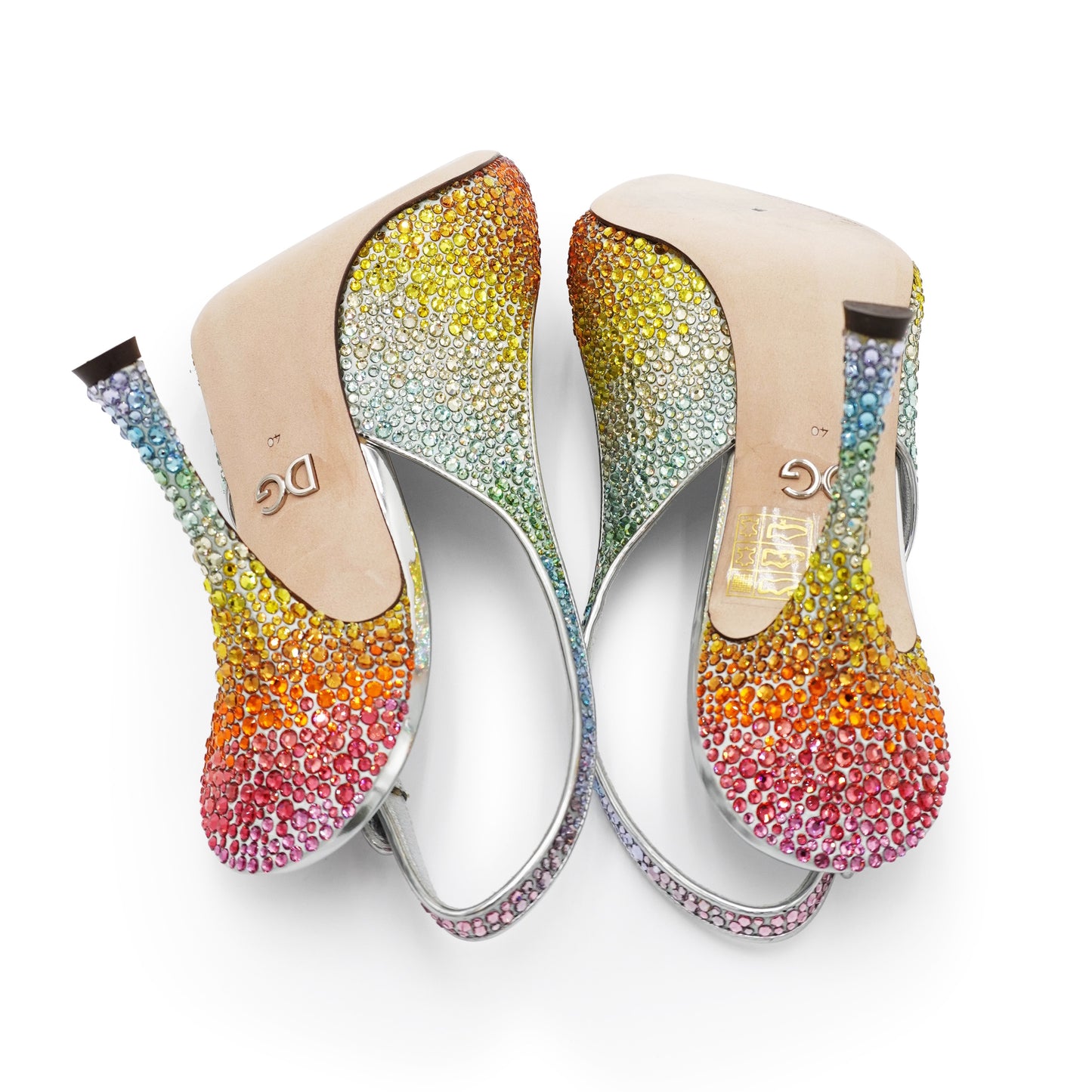 Dolce & Gabbana 'Rainbow Lori' Crystal Slingback Pumps