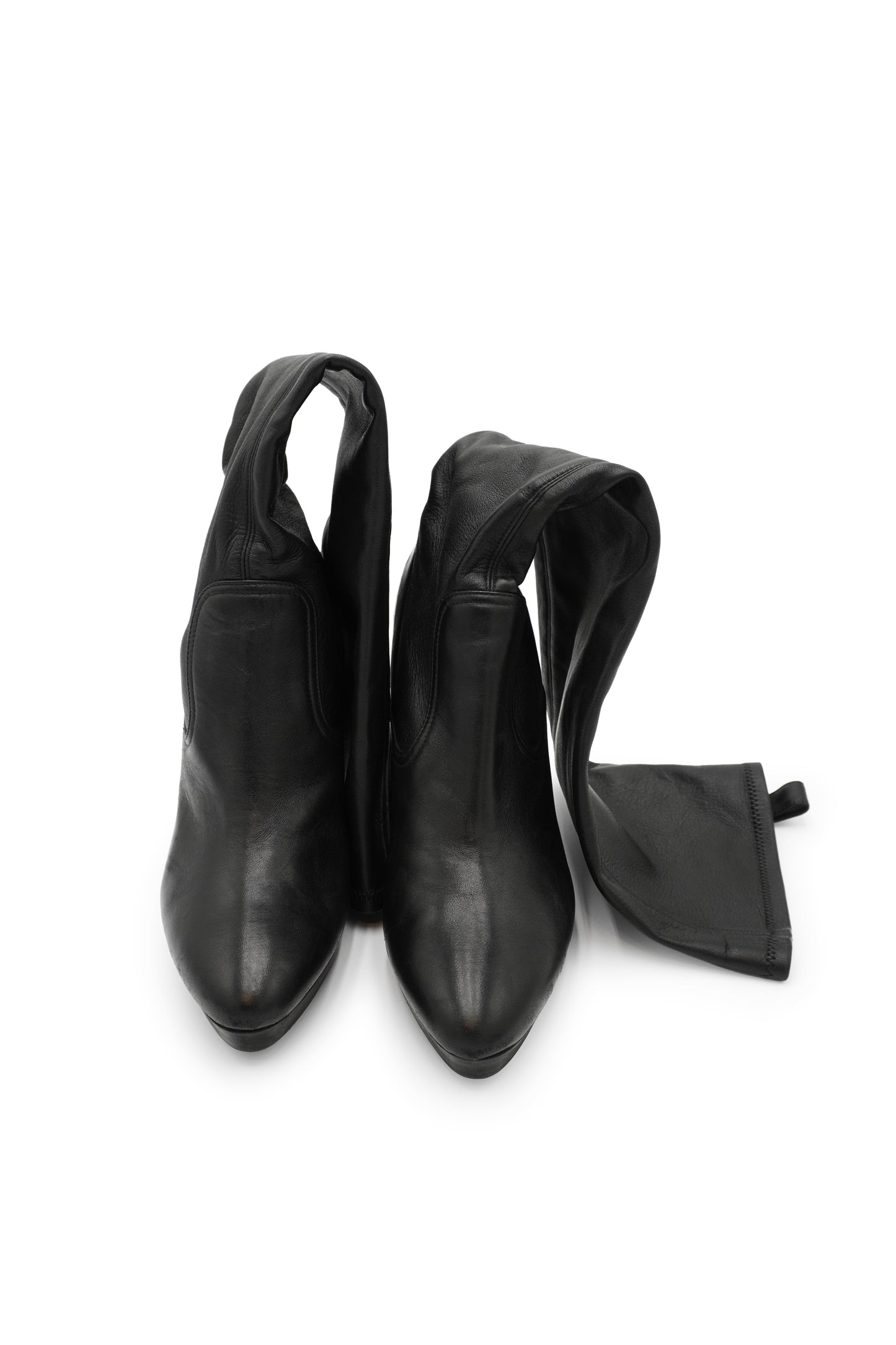 Gianfranco Ferré Black Leather Knee-High Boots