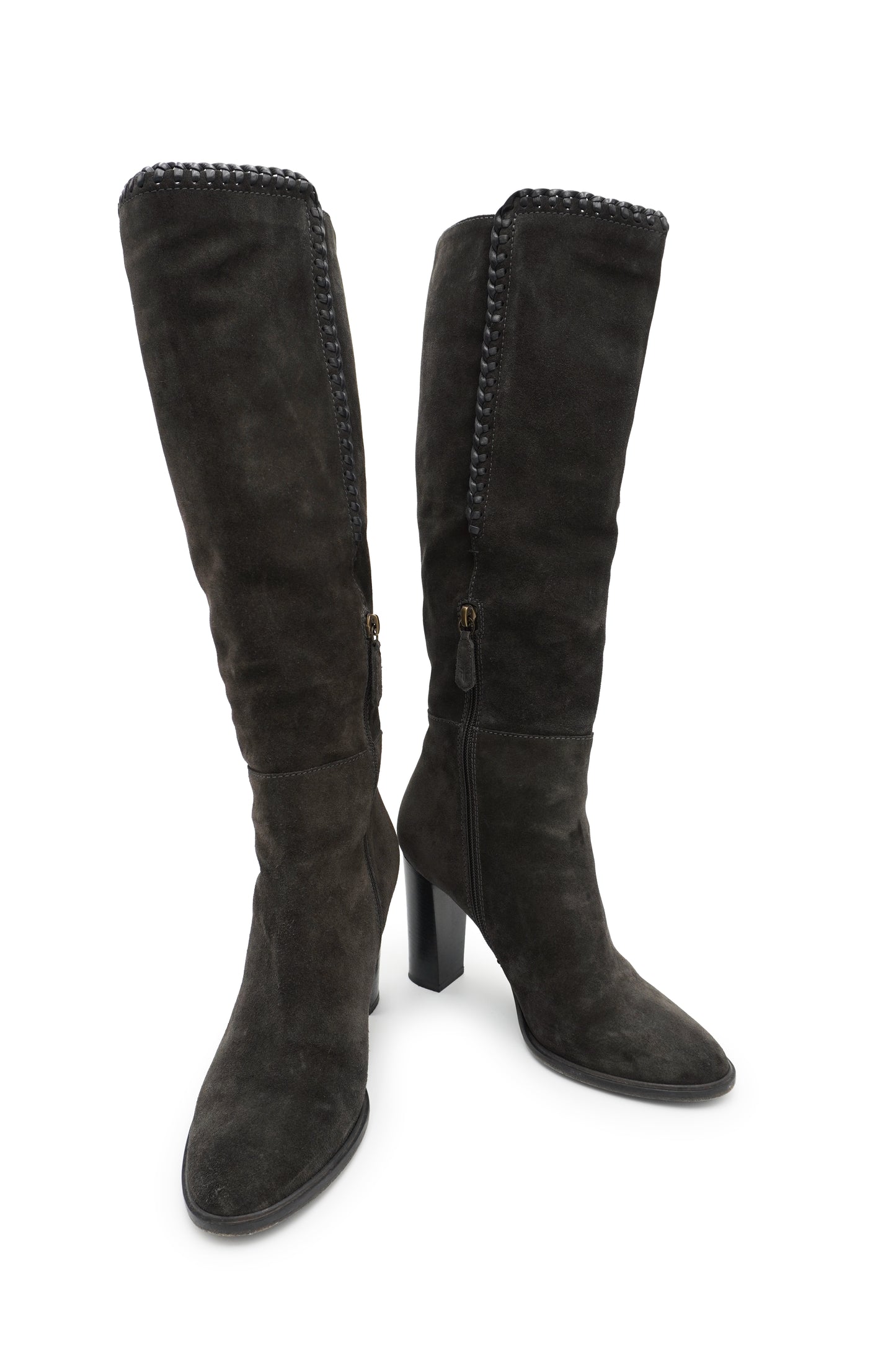 Frye Grey Suede Knee-High Boots