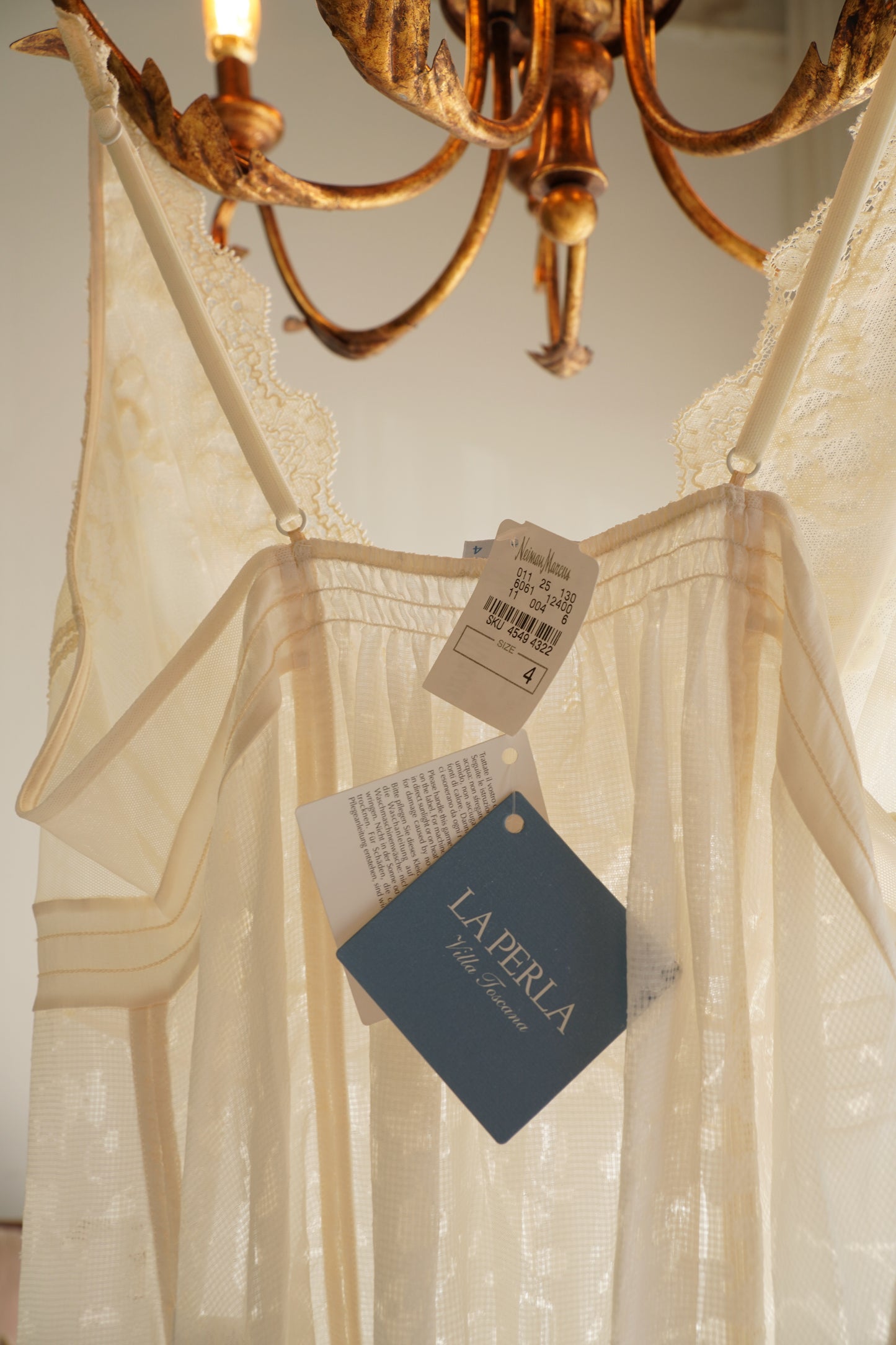 La Perla Babydoll Lace Trim Slip Dress