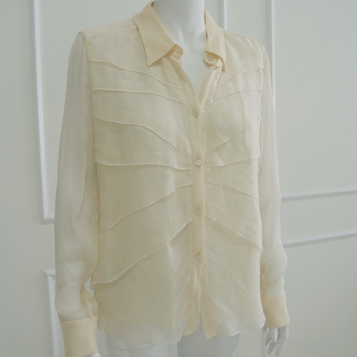 Escada Silk Long Sleeve Button-up Top