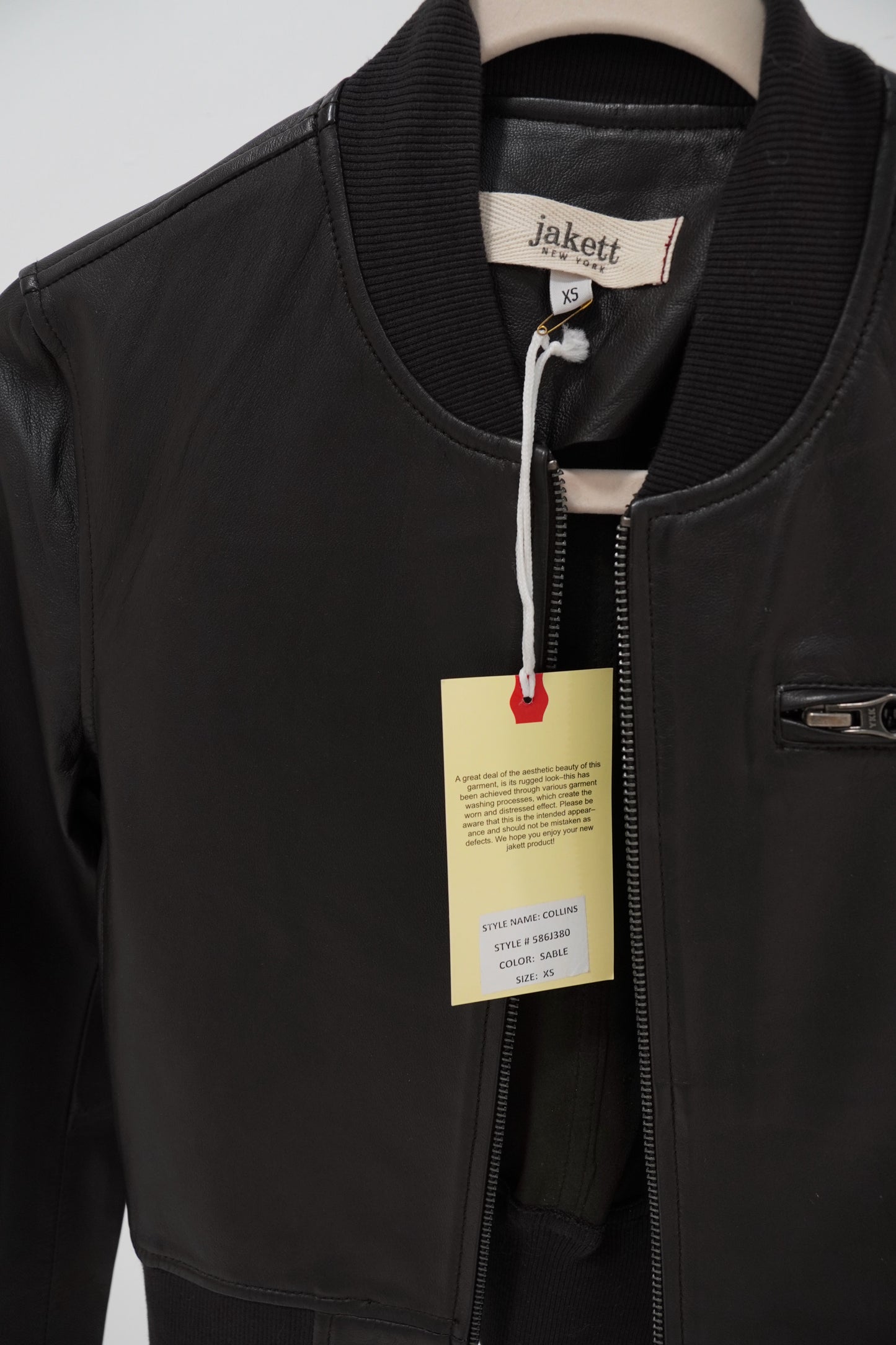 Jakkett New York Leather Bomber Jacket with Tags