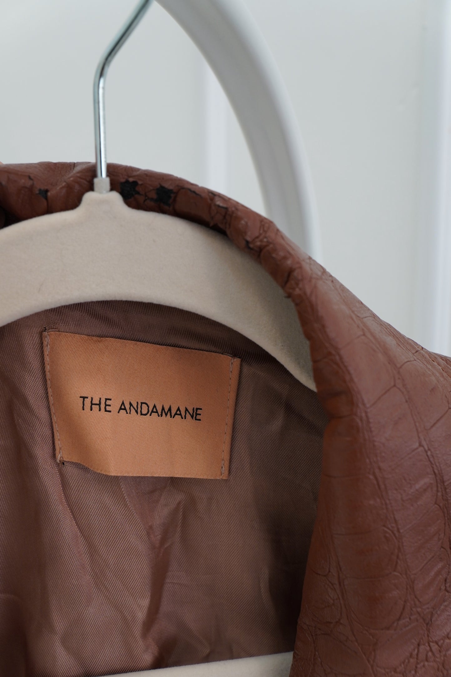 Andamane Faux Leather Belted Jacket
