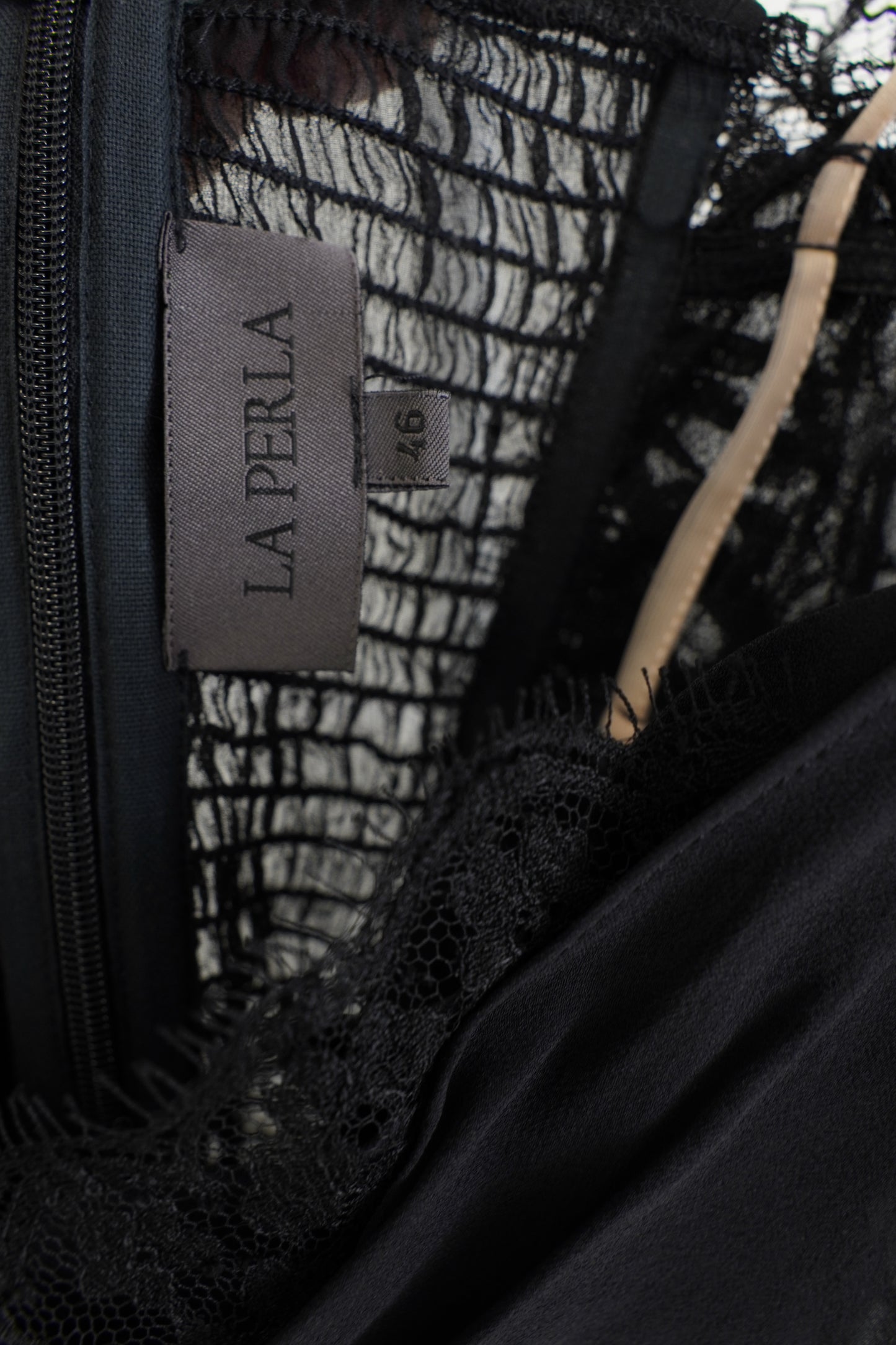 La Perla Black Lace Slip Dress