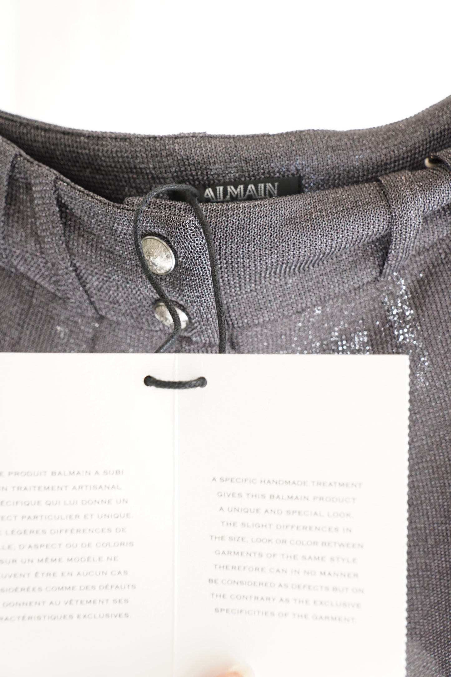 Balmain Sheer Metallic Knit Pants with Tags