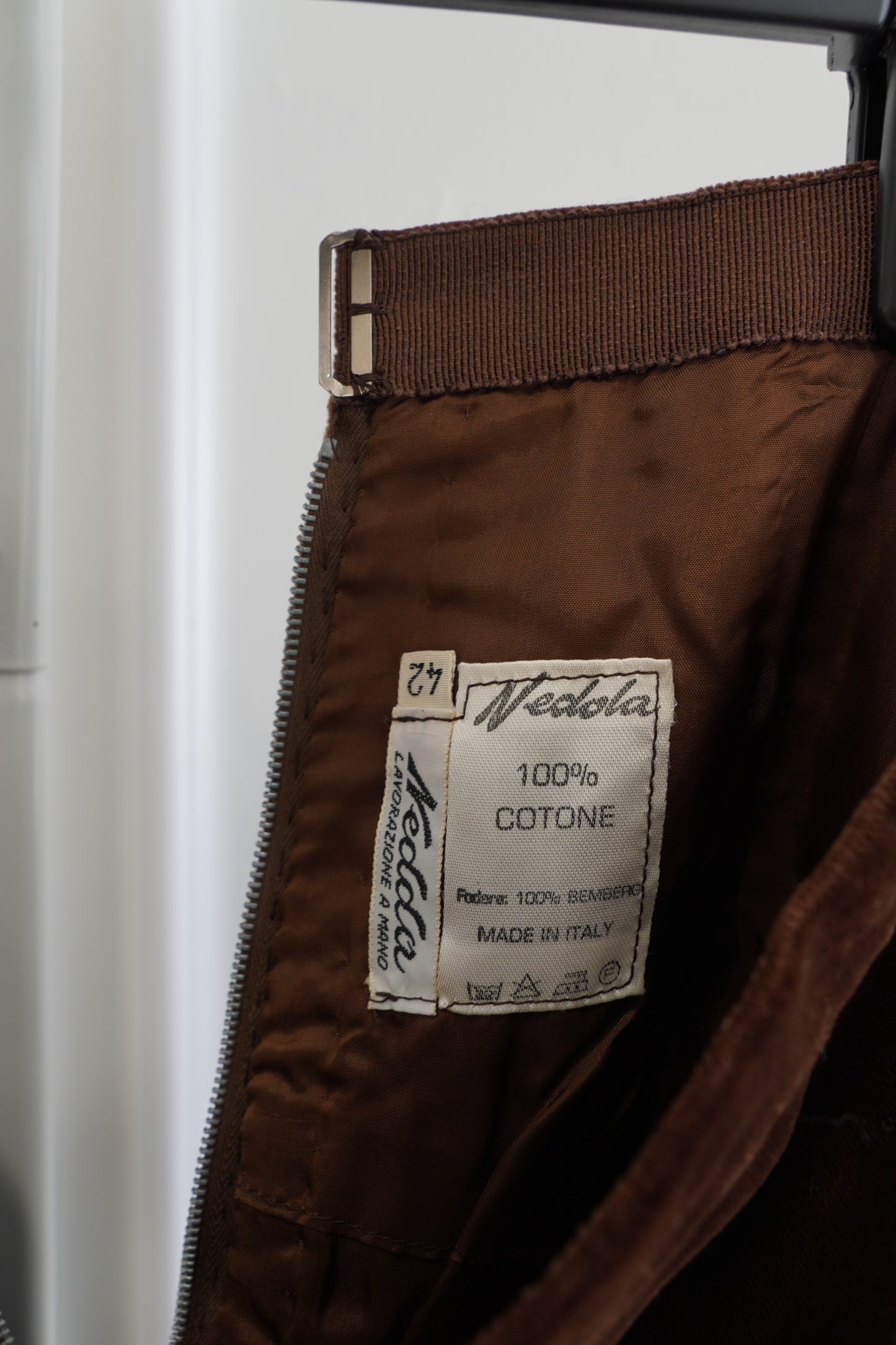 1950s Nedola Embellished Brown Velvet Skirt