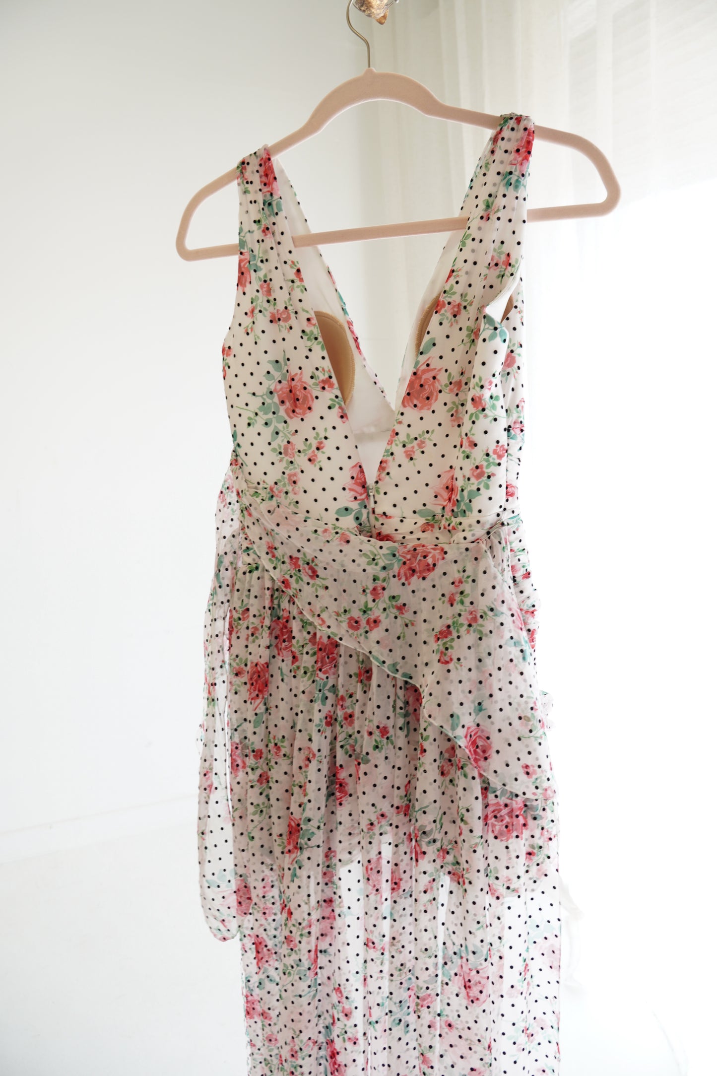 Philosophy di Lorenzo Serafini Floral Mini Dress with Train, Size XS
