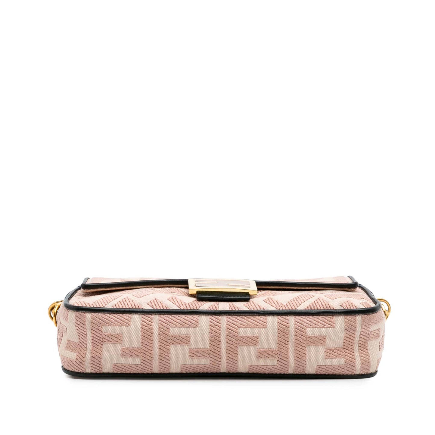 Fendi Zucca Embroidered Canvas Baguette in Blush Pink