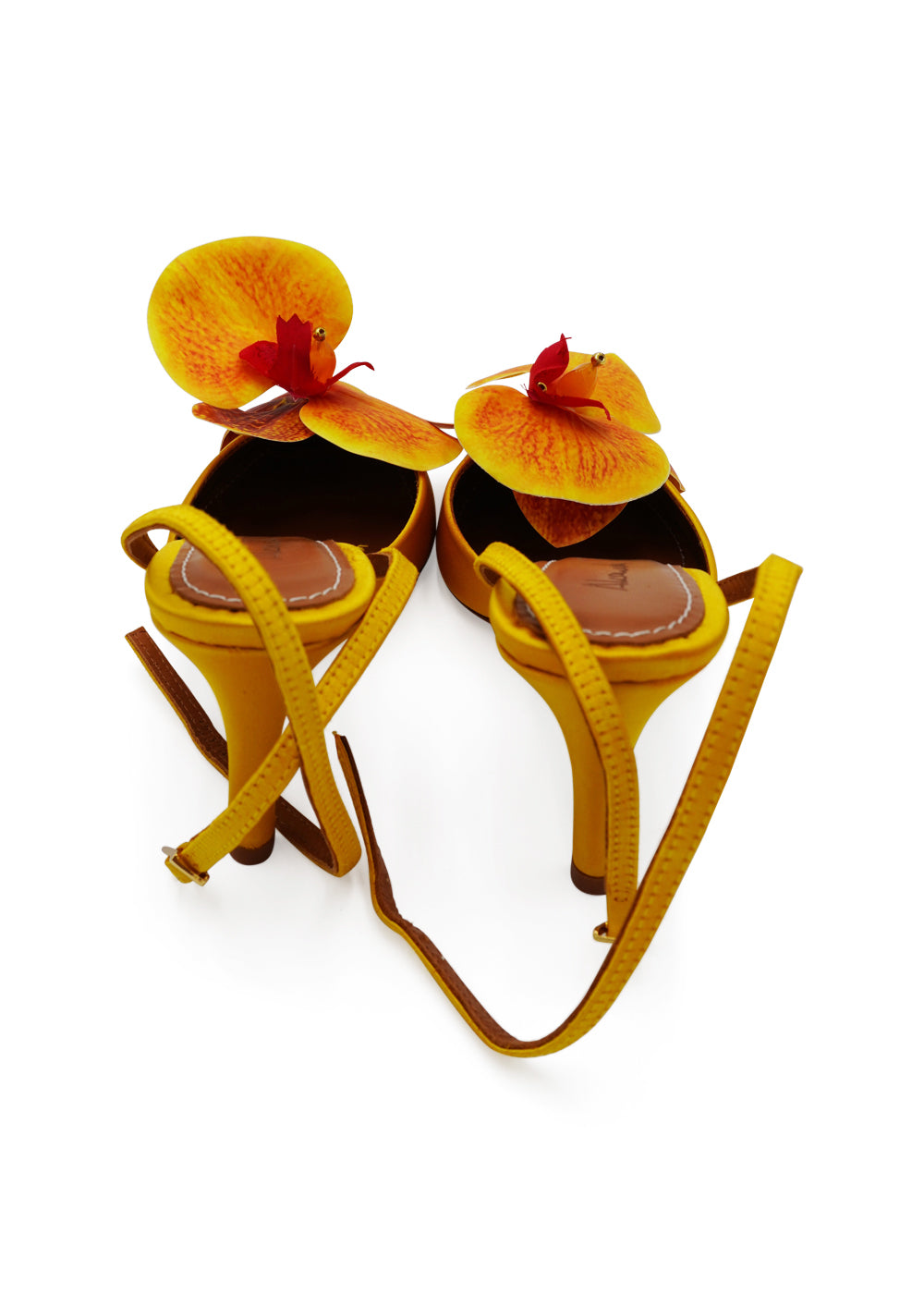 Alameda Turquesa “Mirabel” Orchid–Embellished Satin Pumps – 70mm