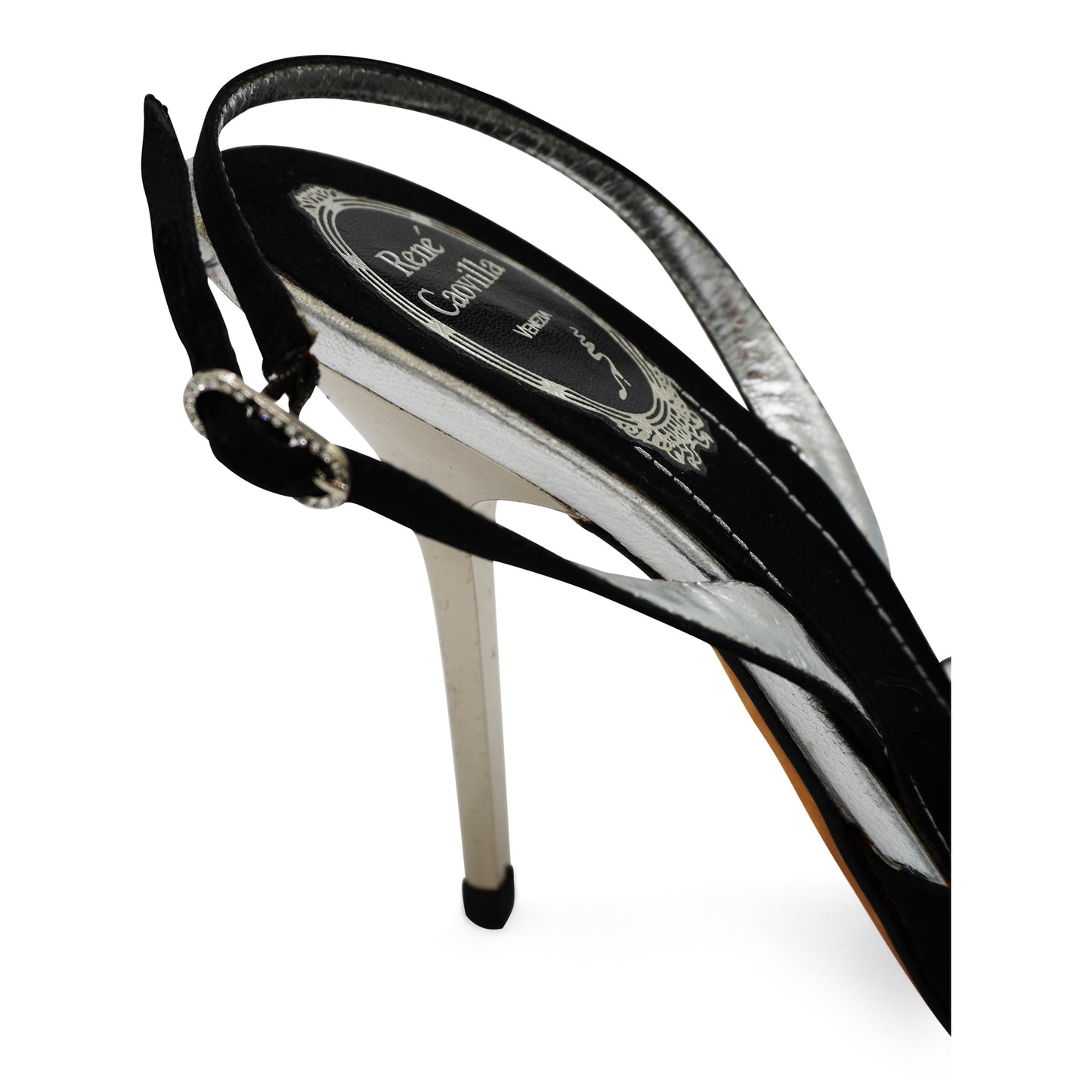 René Caovilla Satin Embellished Slingback Pumps, size 39