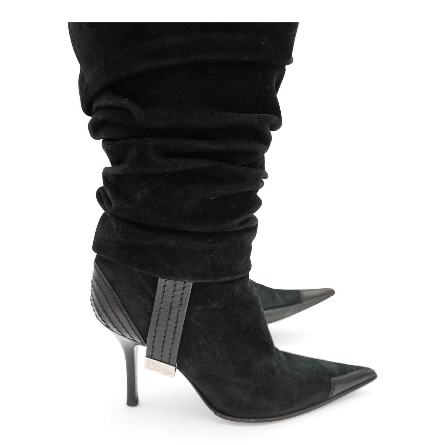 Vintage Christian Dior Galliano Suede Slouch Boots, size 36.5