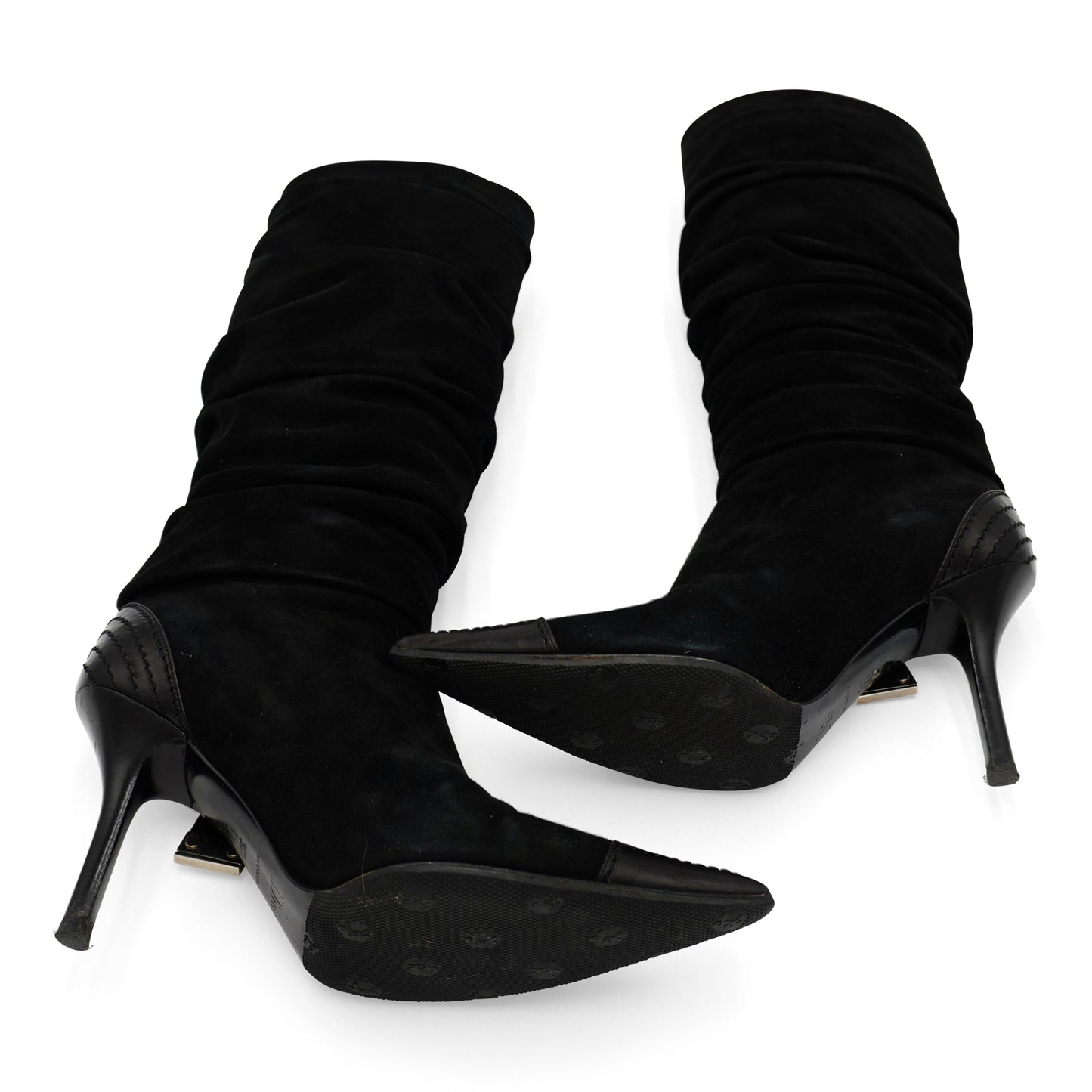 Vintage Christian Dior Galliano Suede Slouch Boots, size 36.5