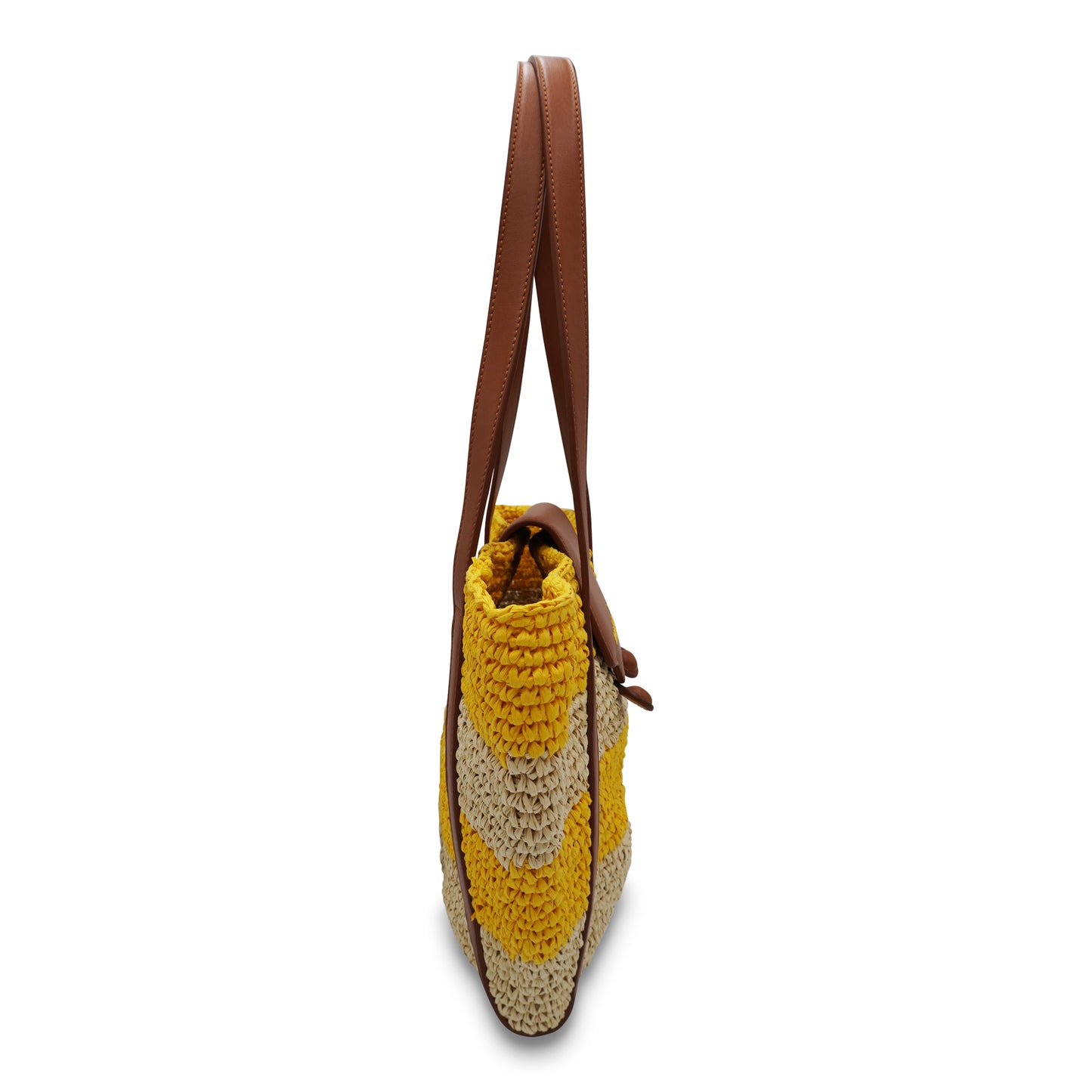Marni Small Yellow Stripe Raffia-Effect Trunkaroo Beach Bag