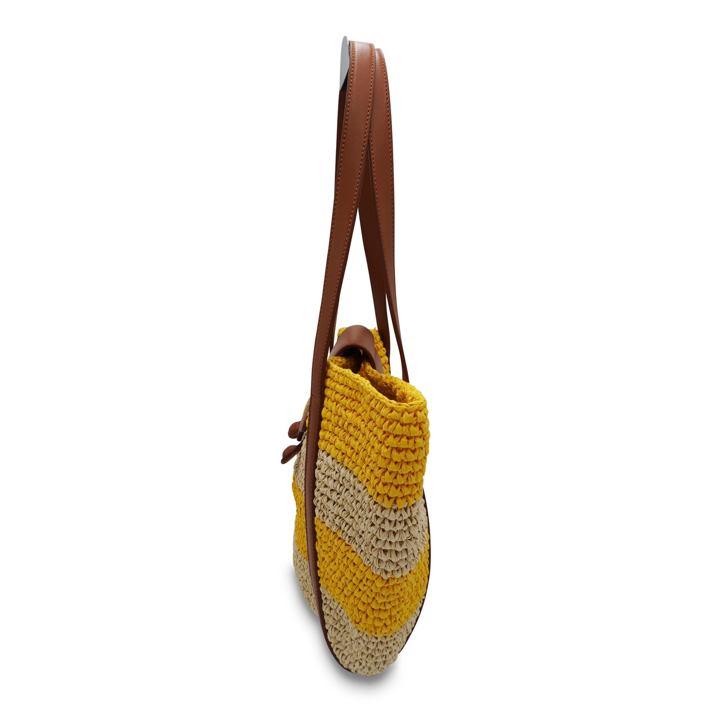 Marni Small Yellow Stripe Raffia-Effect Trunkaroo Beach Bag