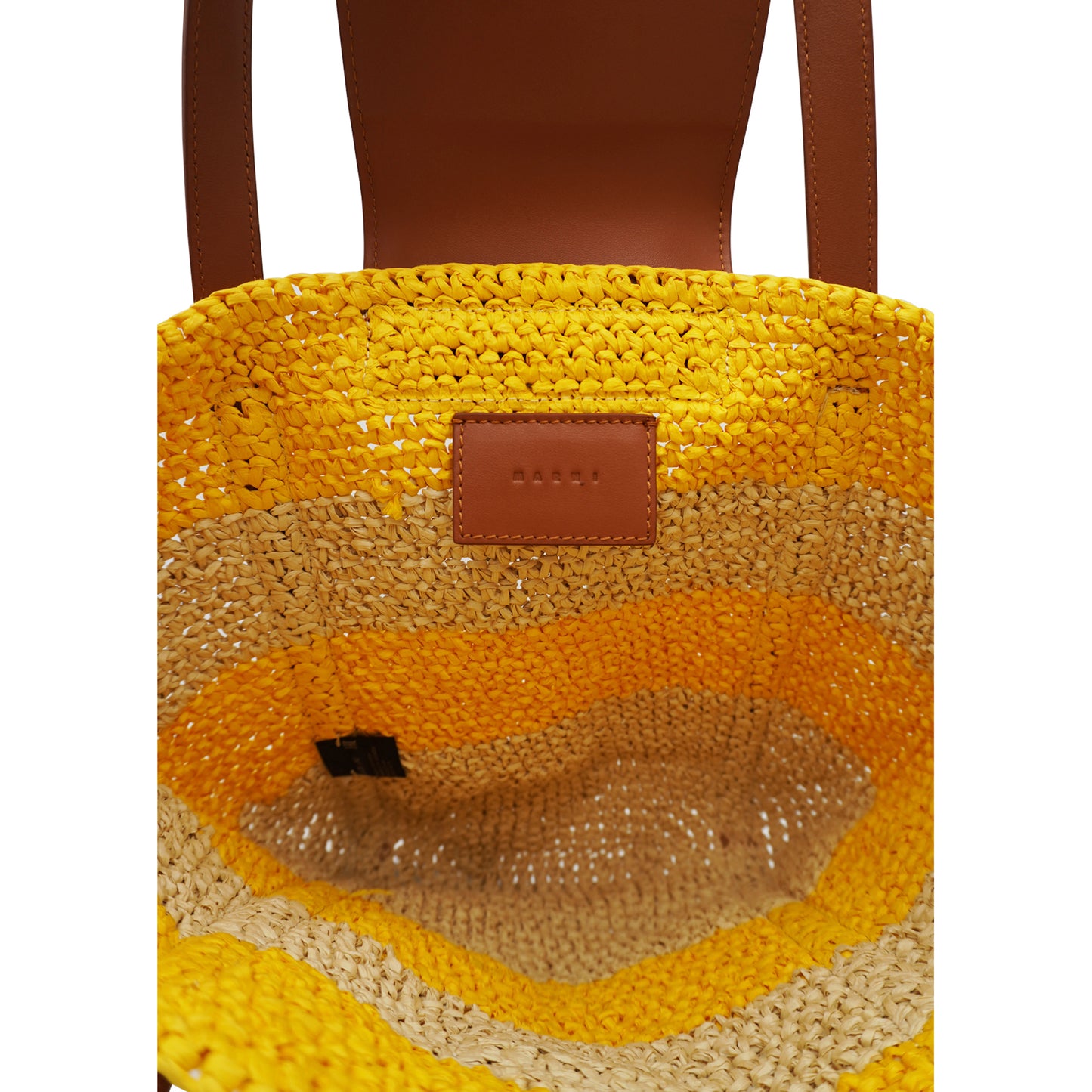Marni Small Yellow Stripe Raffia-Effect Trunkaroo Beach Bag