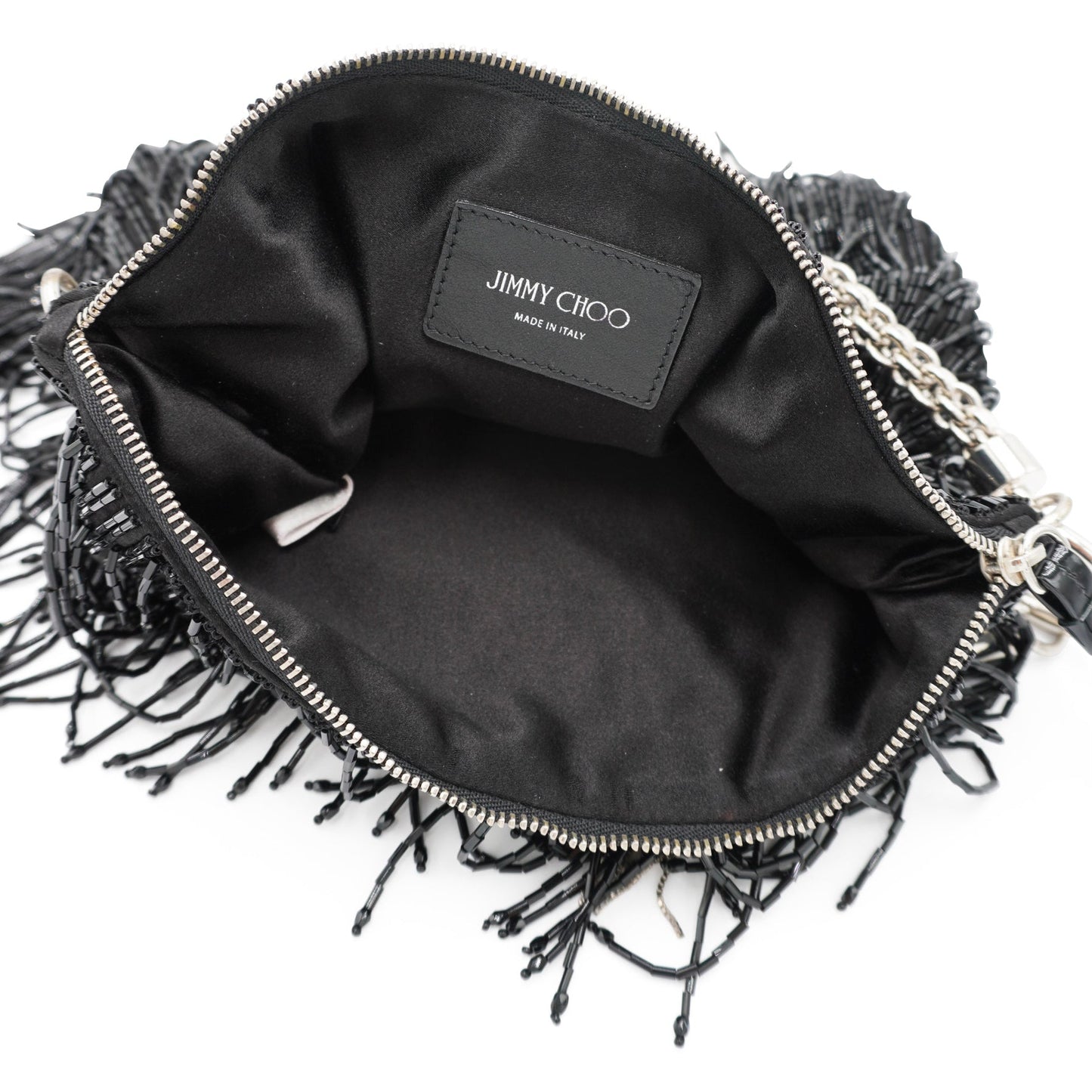 Jimmy choo black fringe bag