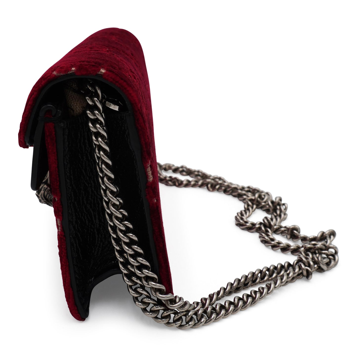Gucci Dionysus GG Velvet Super Mini Bag in Red