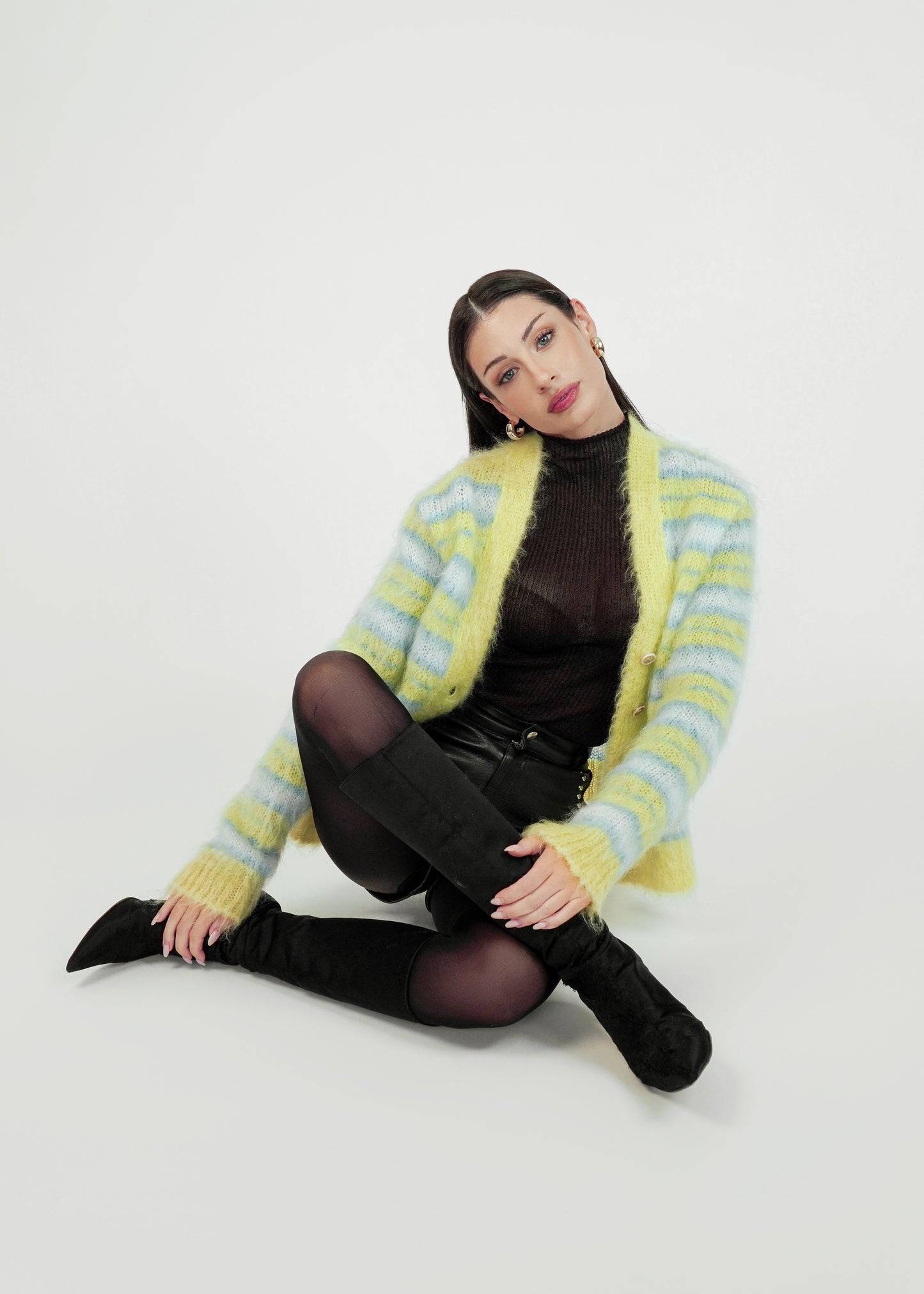Marni Brushed Mohair-Blend Striped Cardigan