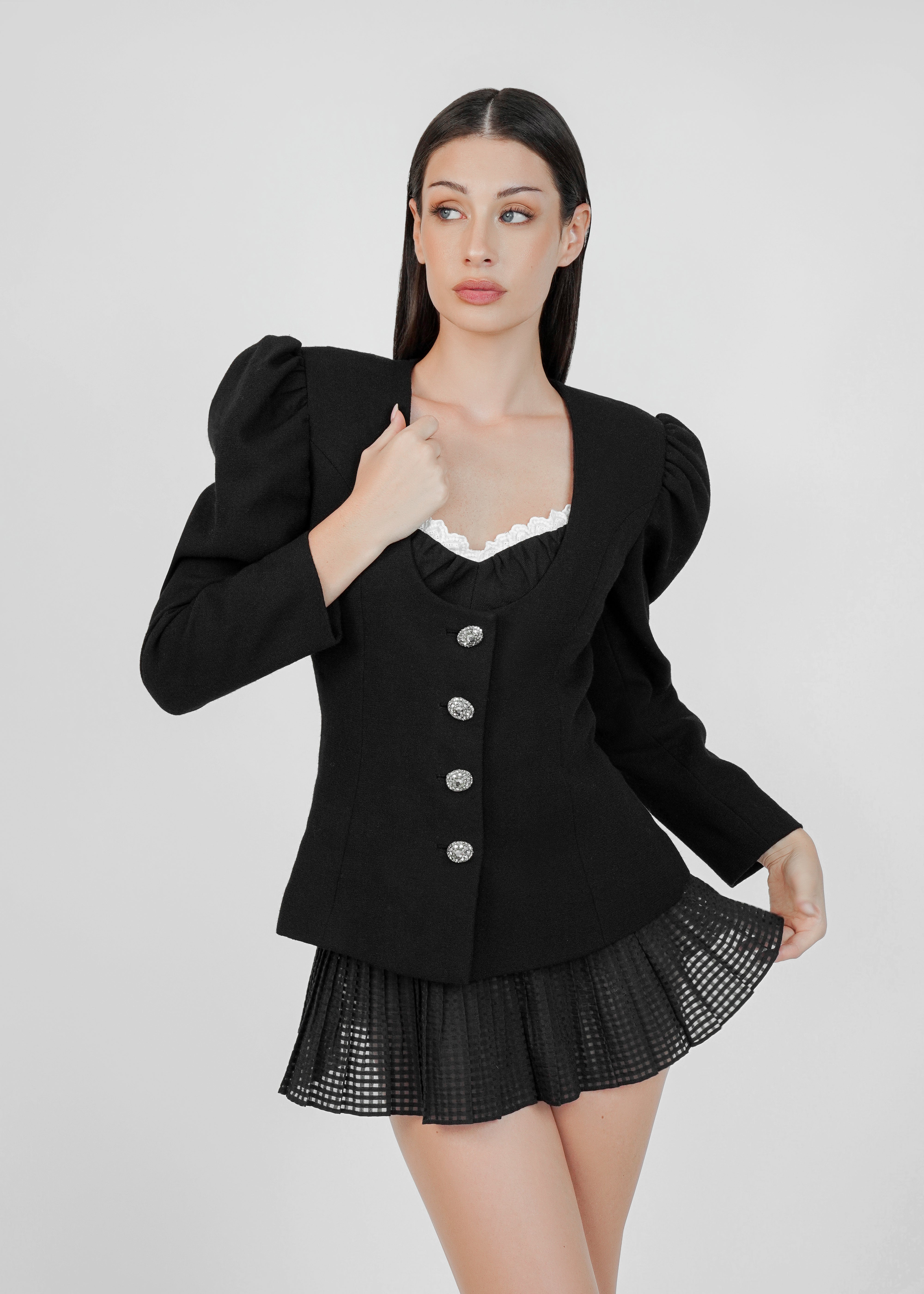 Shushu/Tong Eyelet-Trim Wool Bra Top