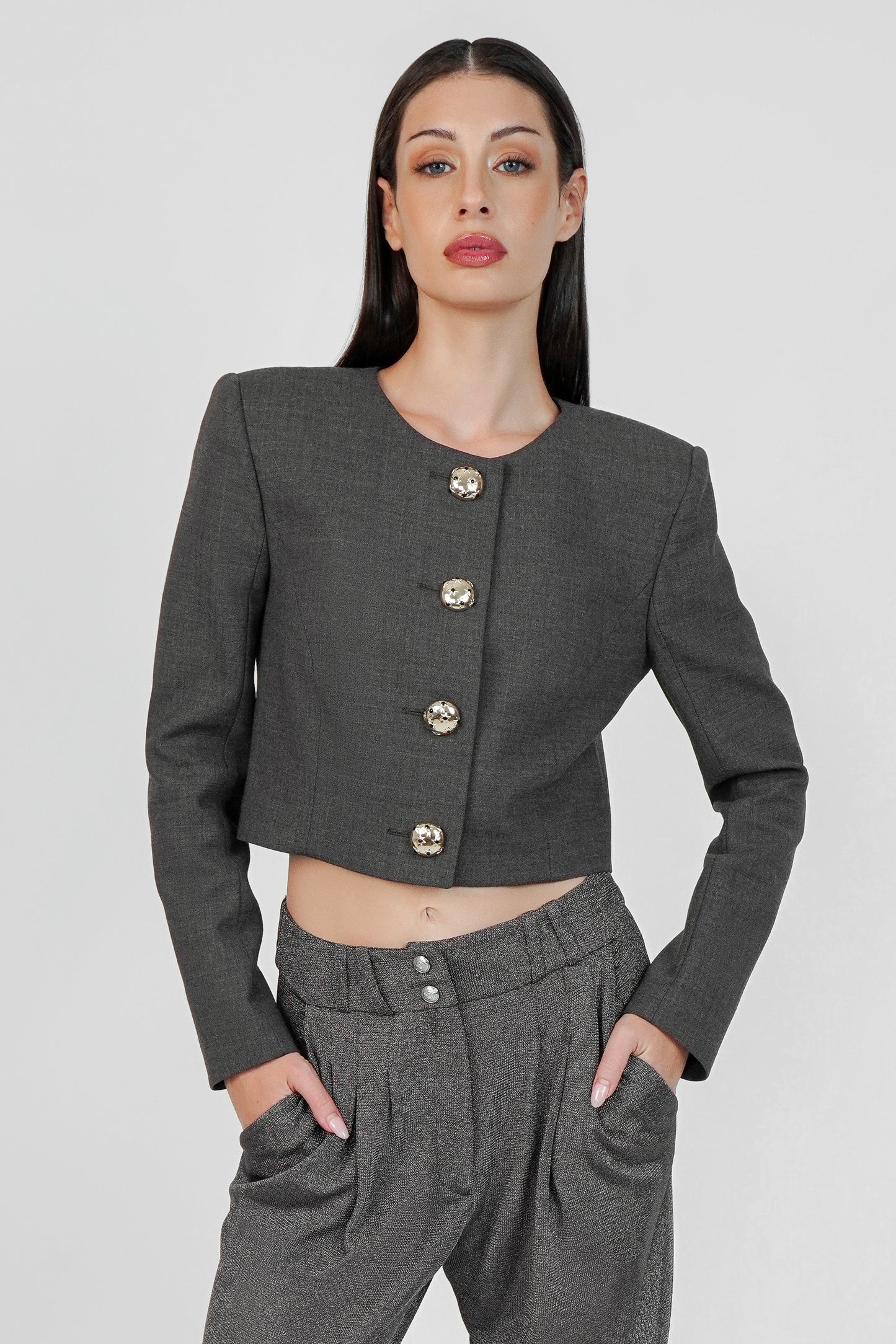 Carolina Herrera Cropped Wool-Blend Jacket