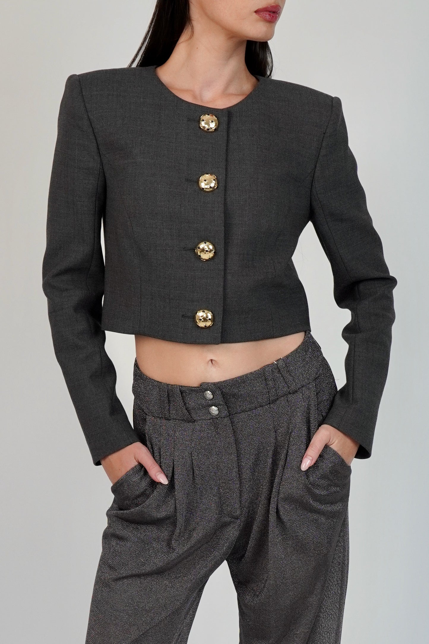 Carolina Herrera Cropped Wool-Blend Jacket