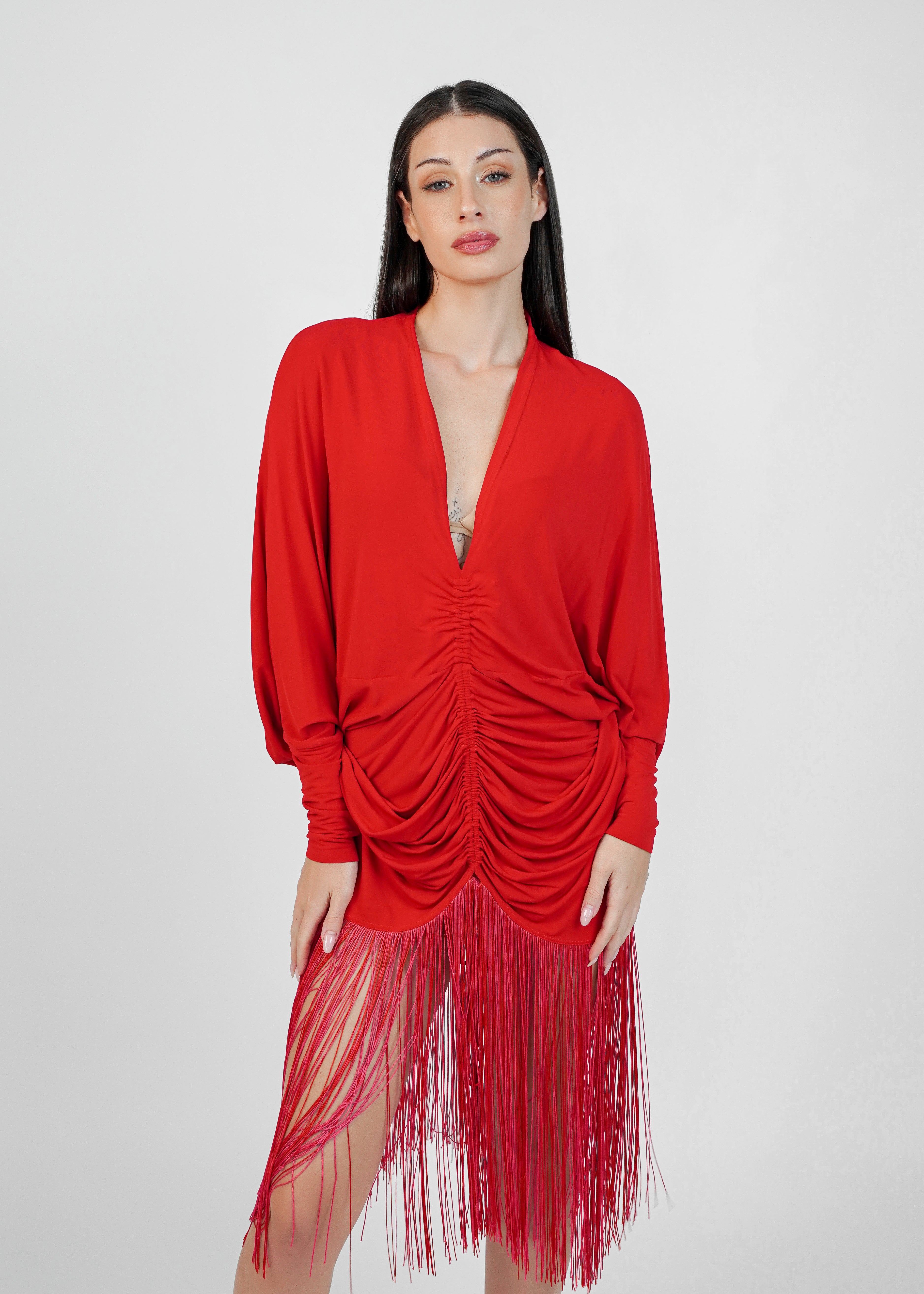 Silvia Tcherassi Rosalyn Fringed Jersey Dress