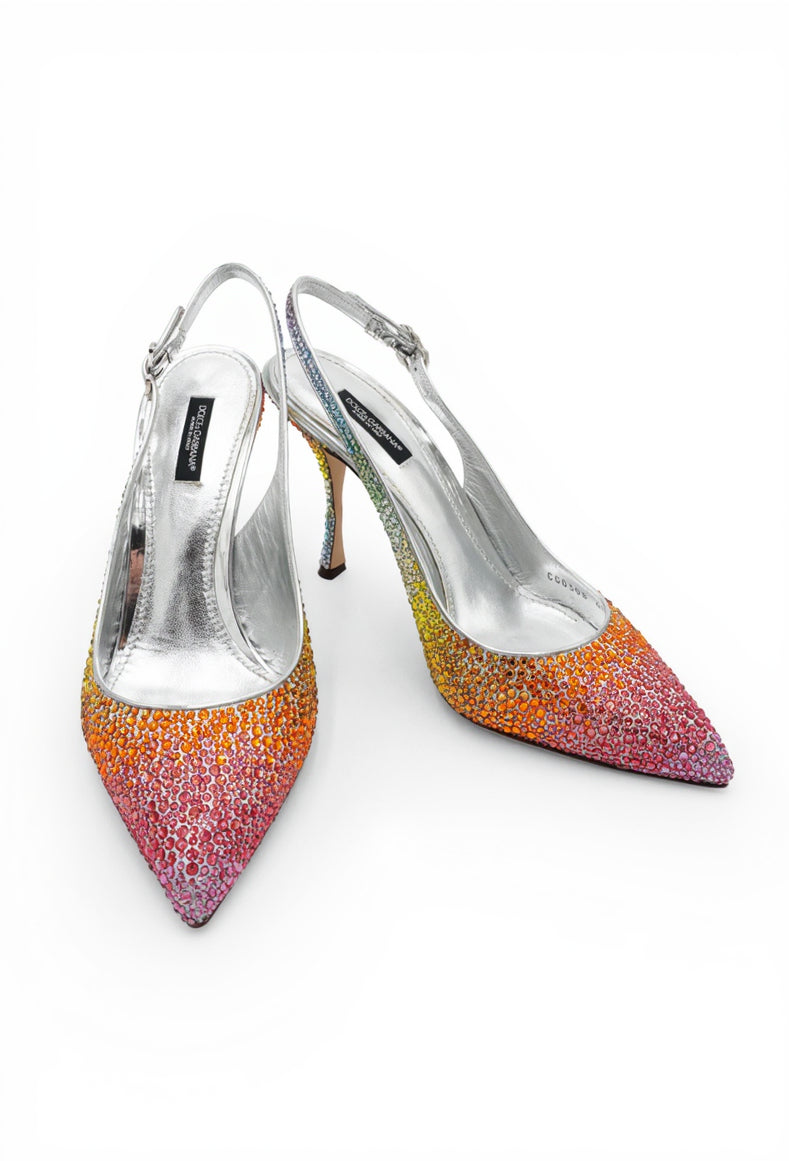 Dolce & Gabbana 'Rainbow Lori' Crystal Slingback Pumps