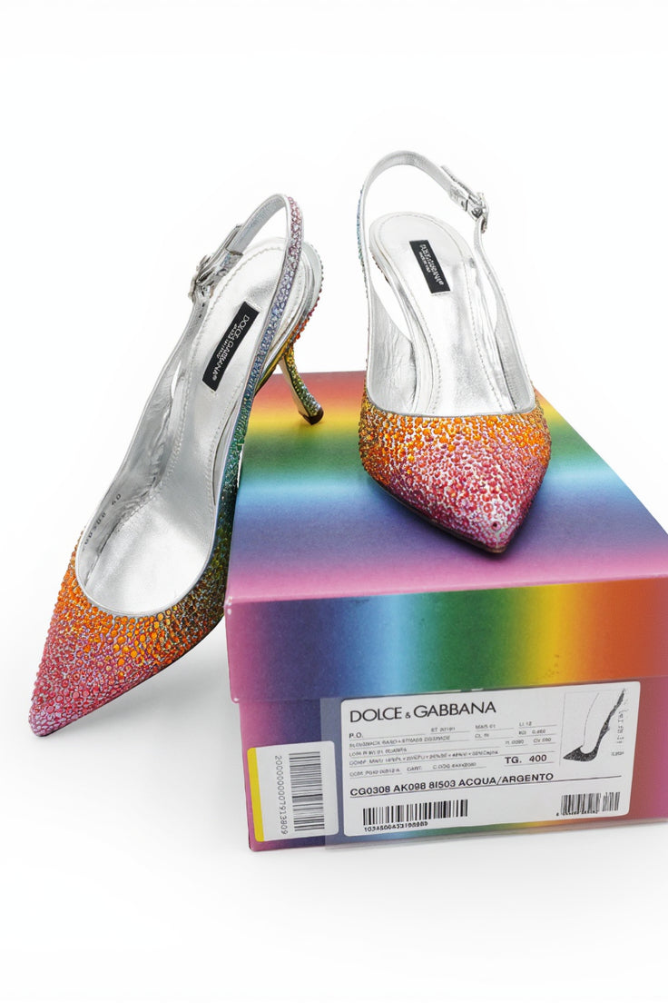 Dolce & Gabbana 'Rainbow Lori' Crystal Slingback Pumps