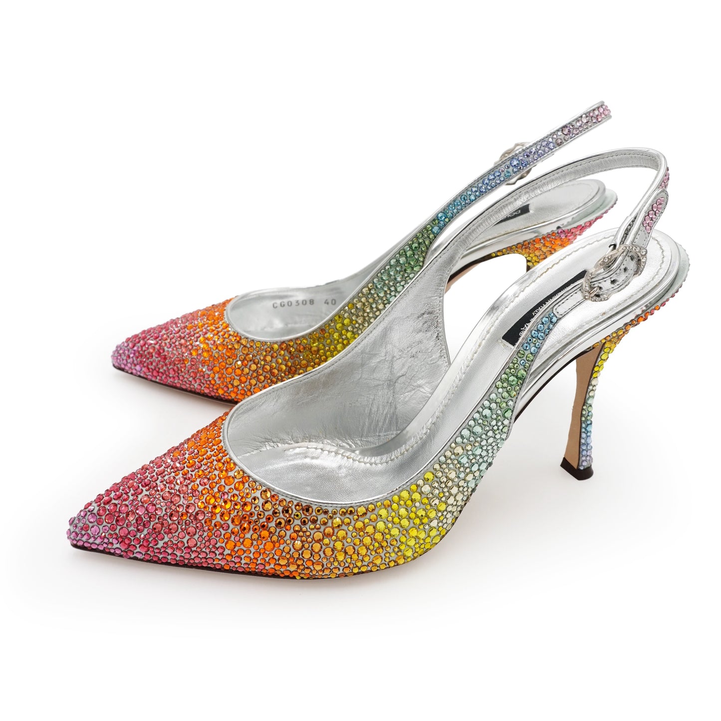 Dolce & Gabbana 'Rainbow Lori' Crystal Slingback Pumps