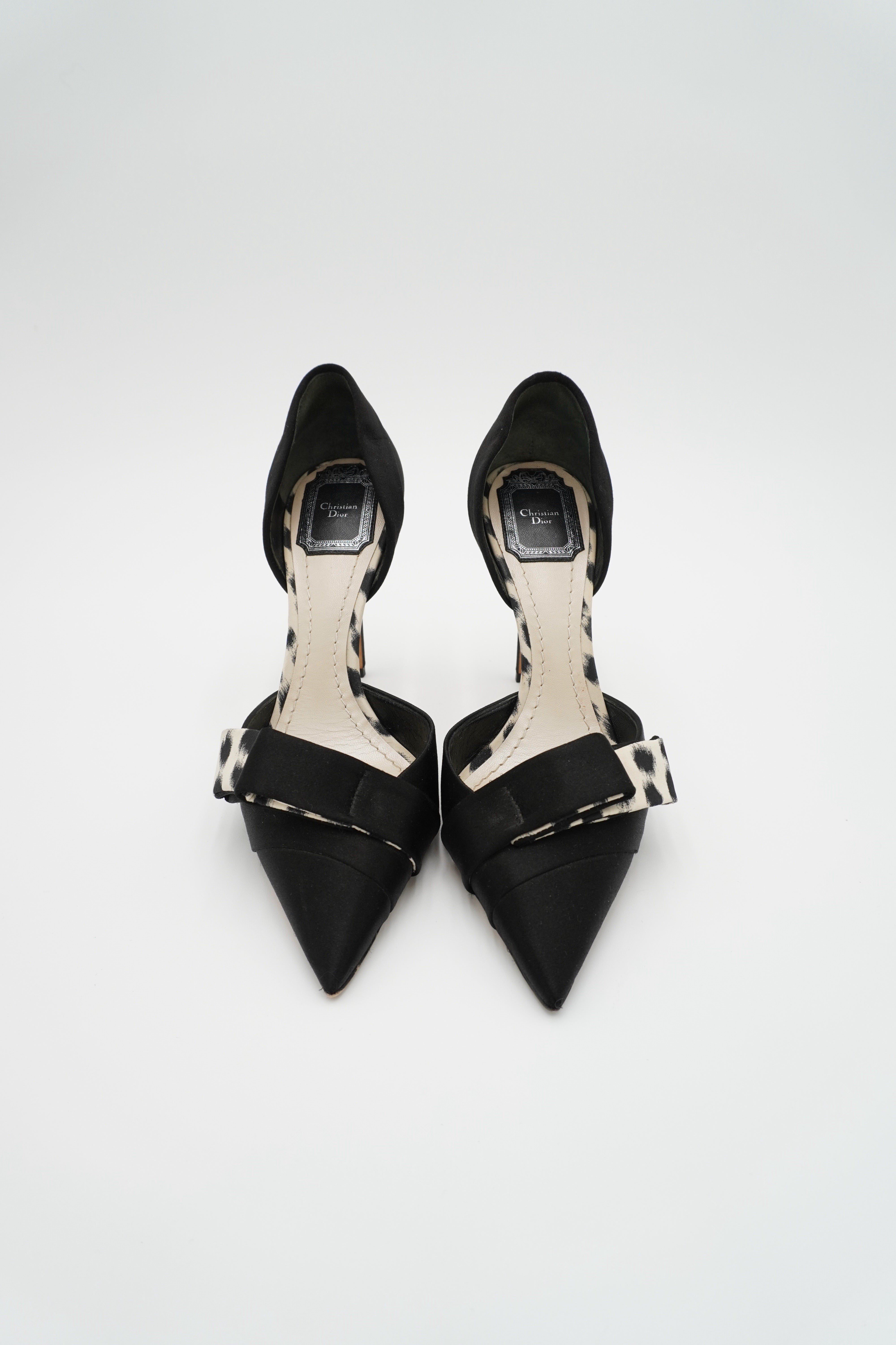 Christian Dior Oblique Jacquard Satin D'Orsay Pumps, size 8