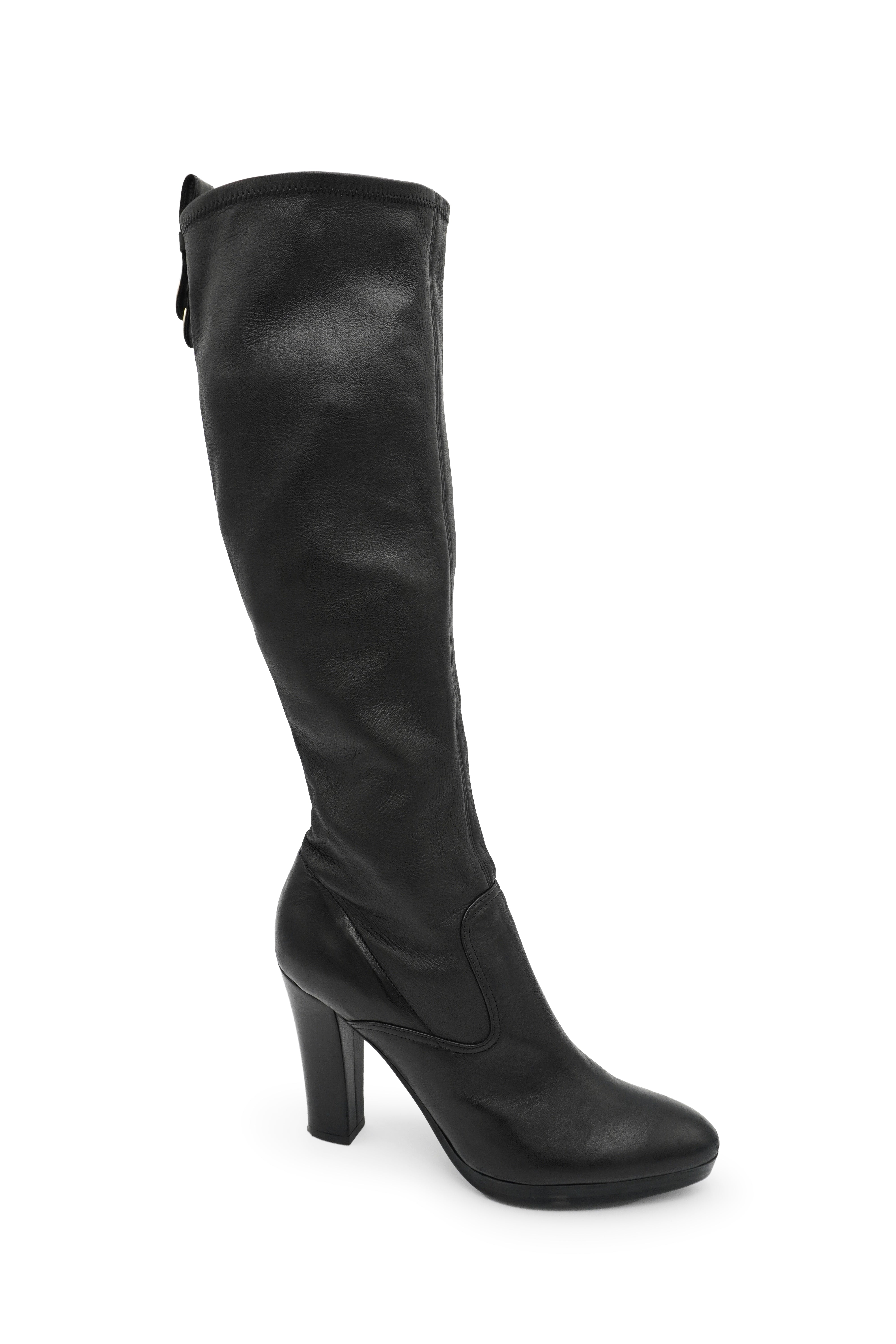 Gianfranco Ferré Black Leather Knee-High Boots