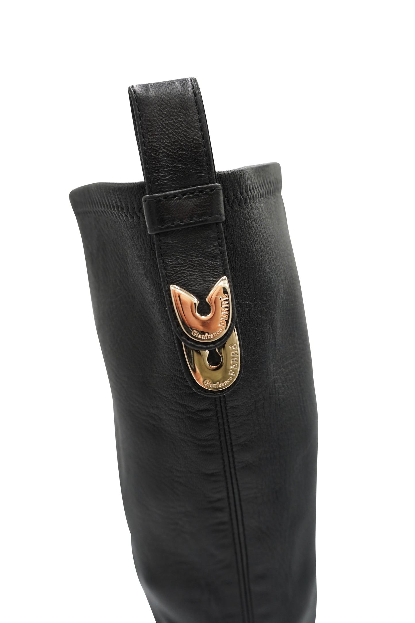 Gianfranco Ferré Black Leather Knee-High Boots