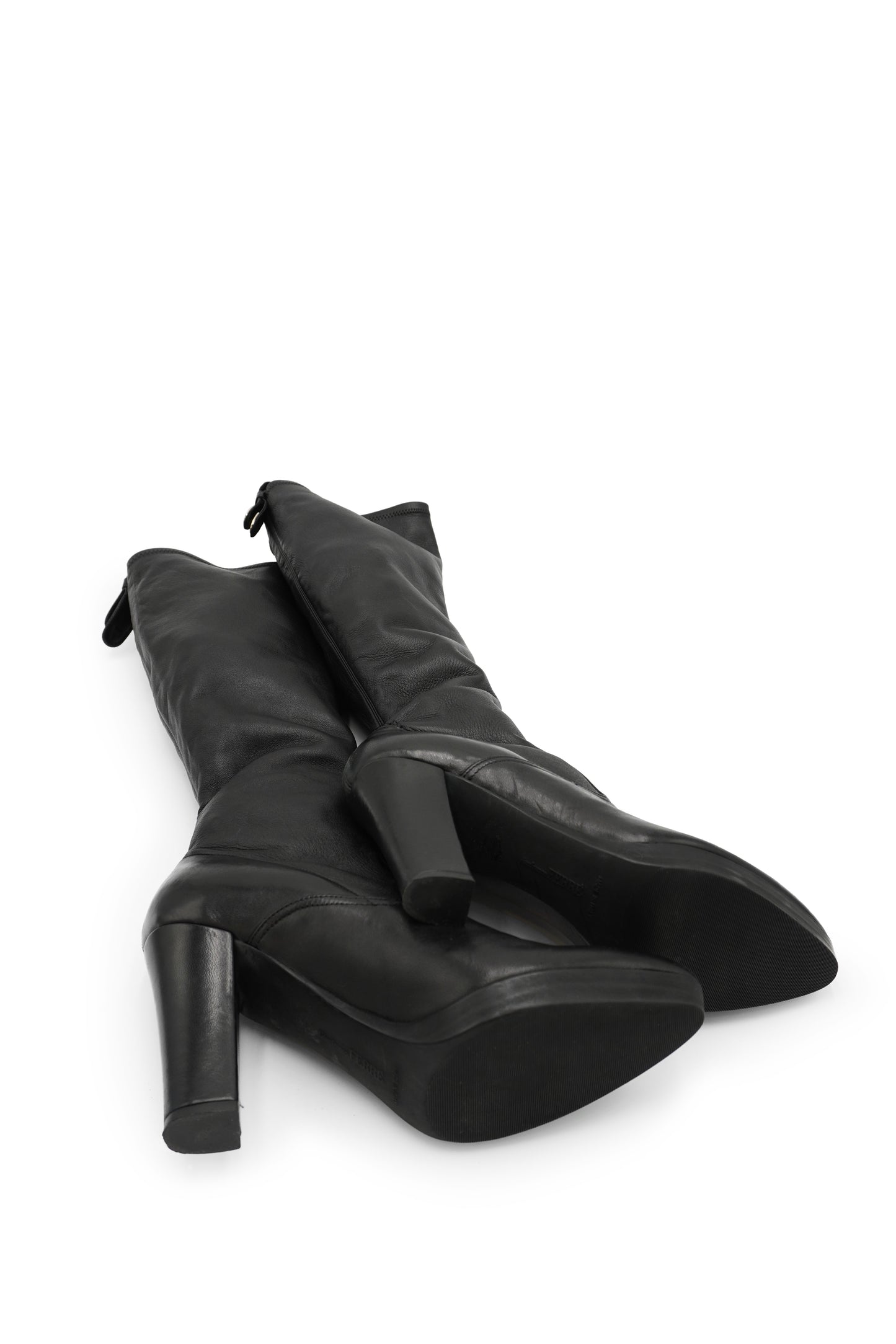 Gianfranco Ferré Black Leather Knee-High Boots
