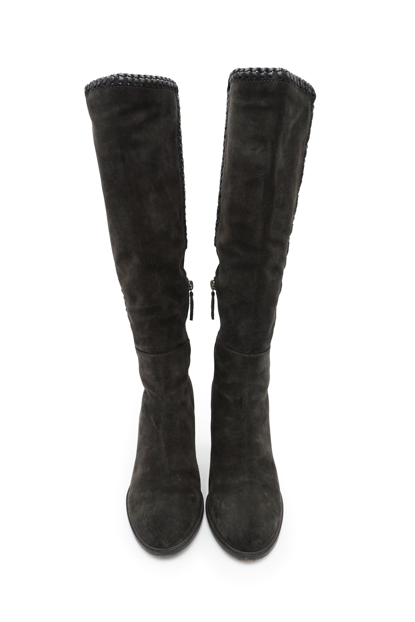Frye Grey Suede Knee-High Boots