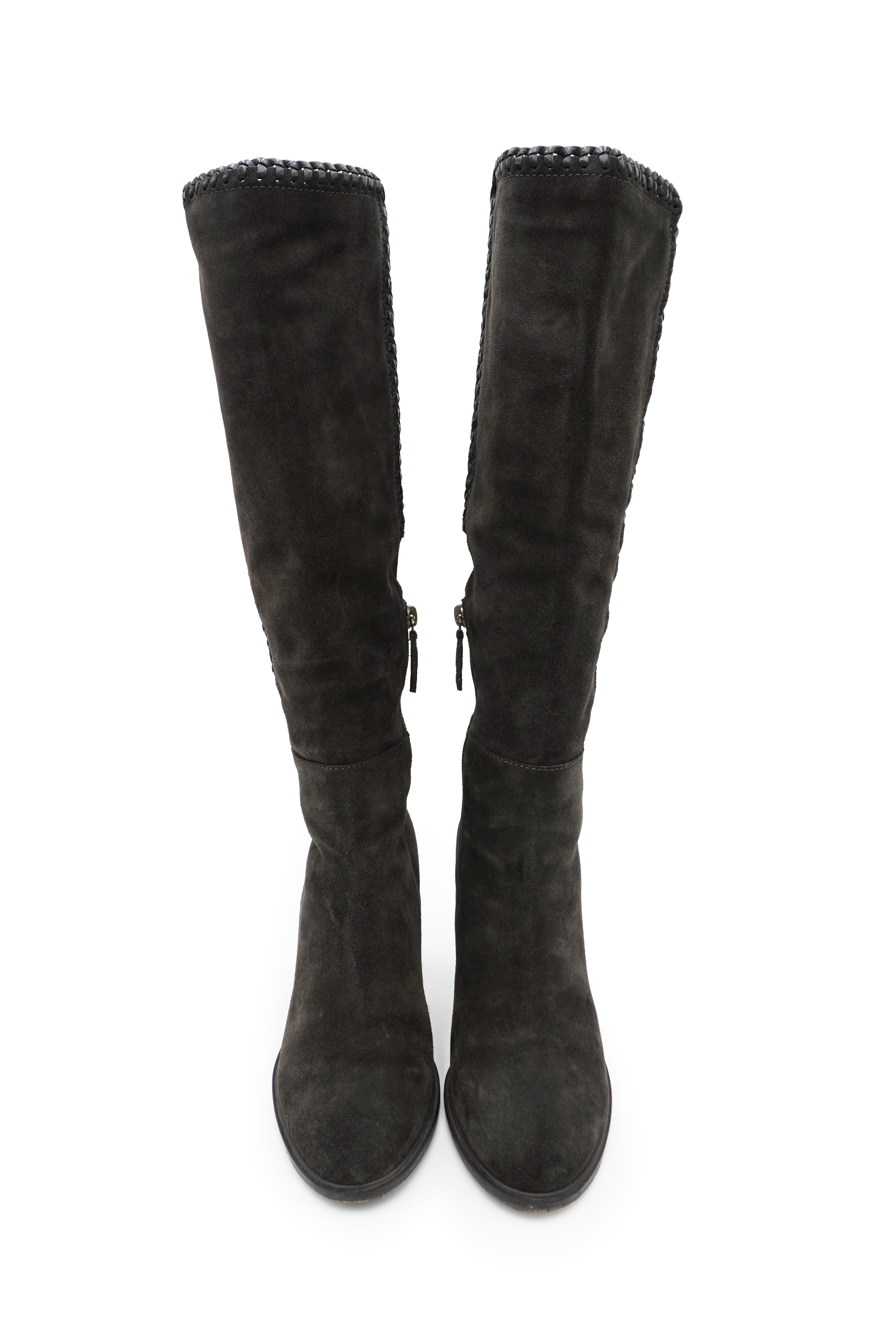 Frye Grey Suede Knee-High Boots