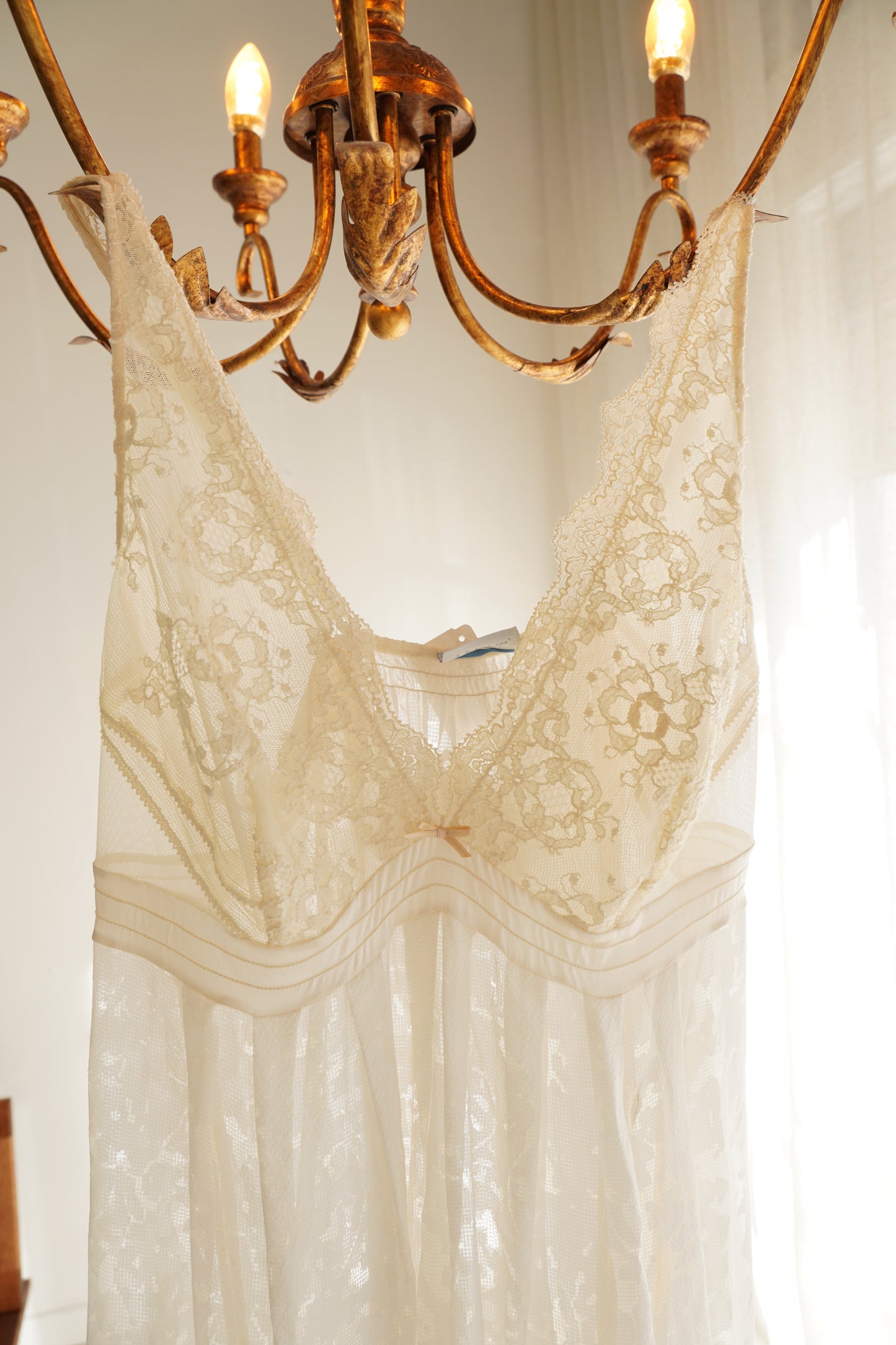 La Perla Babydoll Lace Trim Slip Dress