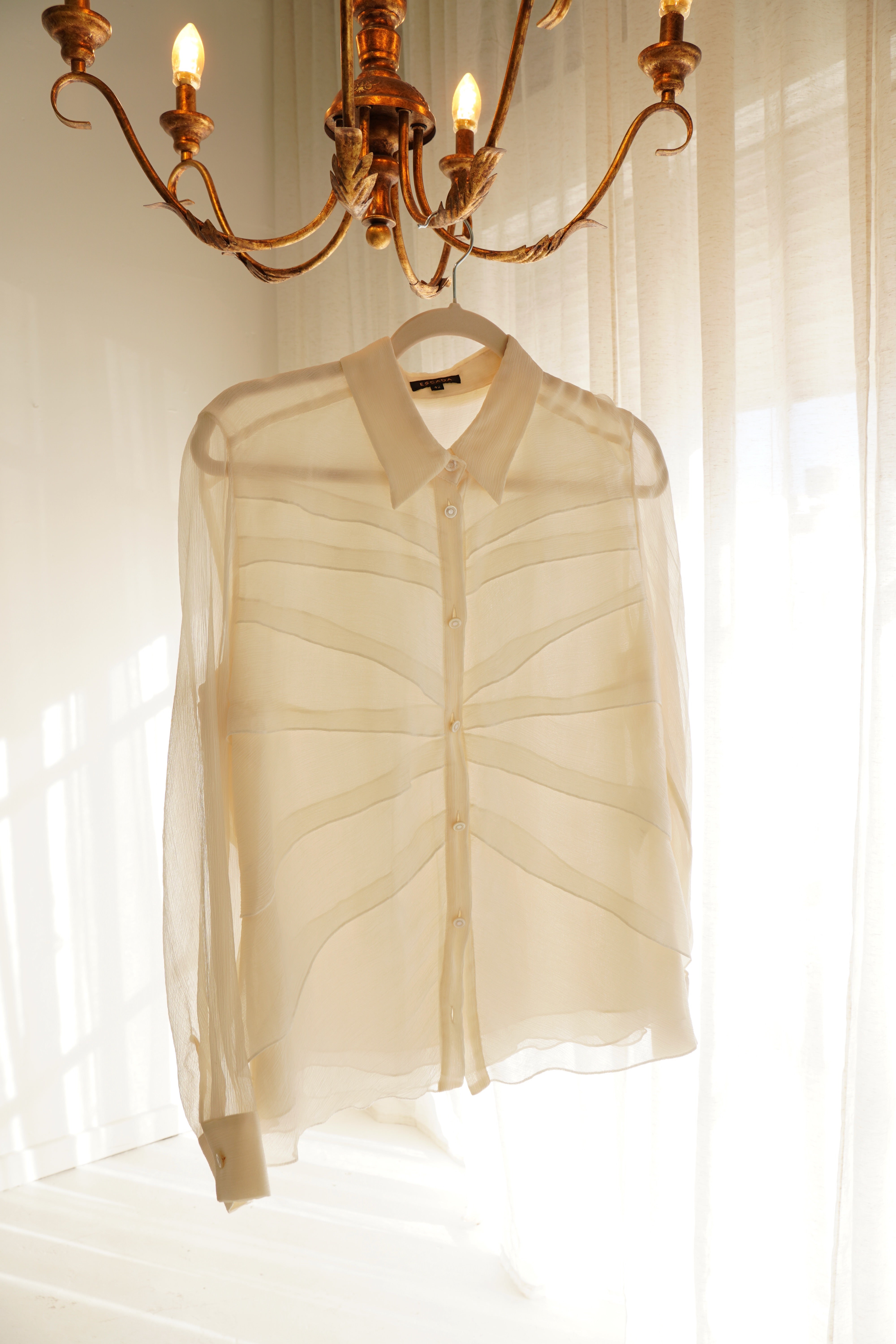 Escada Silk Long Sleeve Button-up Top