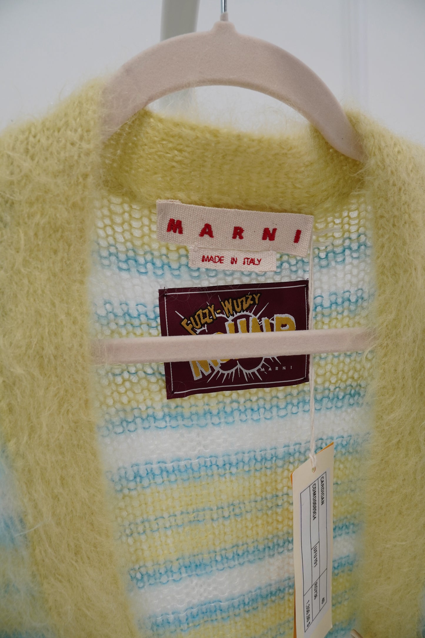 Marni Brushed Mohair-Blend Striped Cardigan