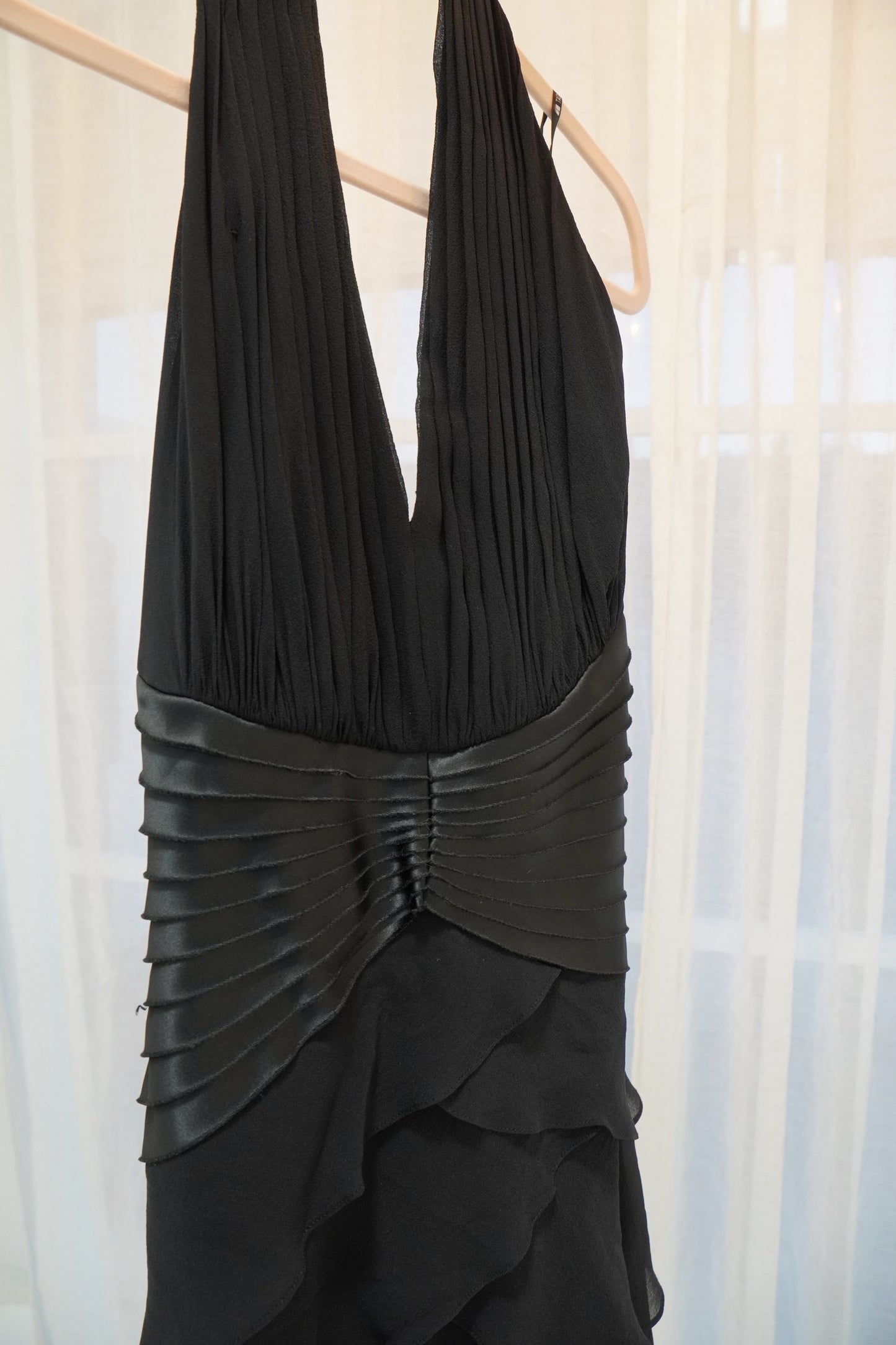 Tadashi Shoji Silk Tiered Evening Gown
