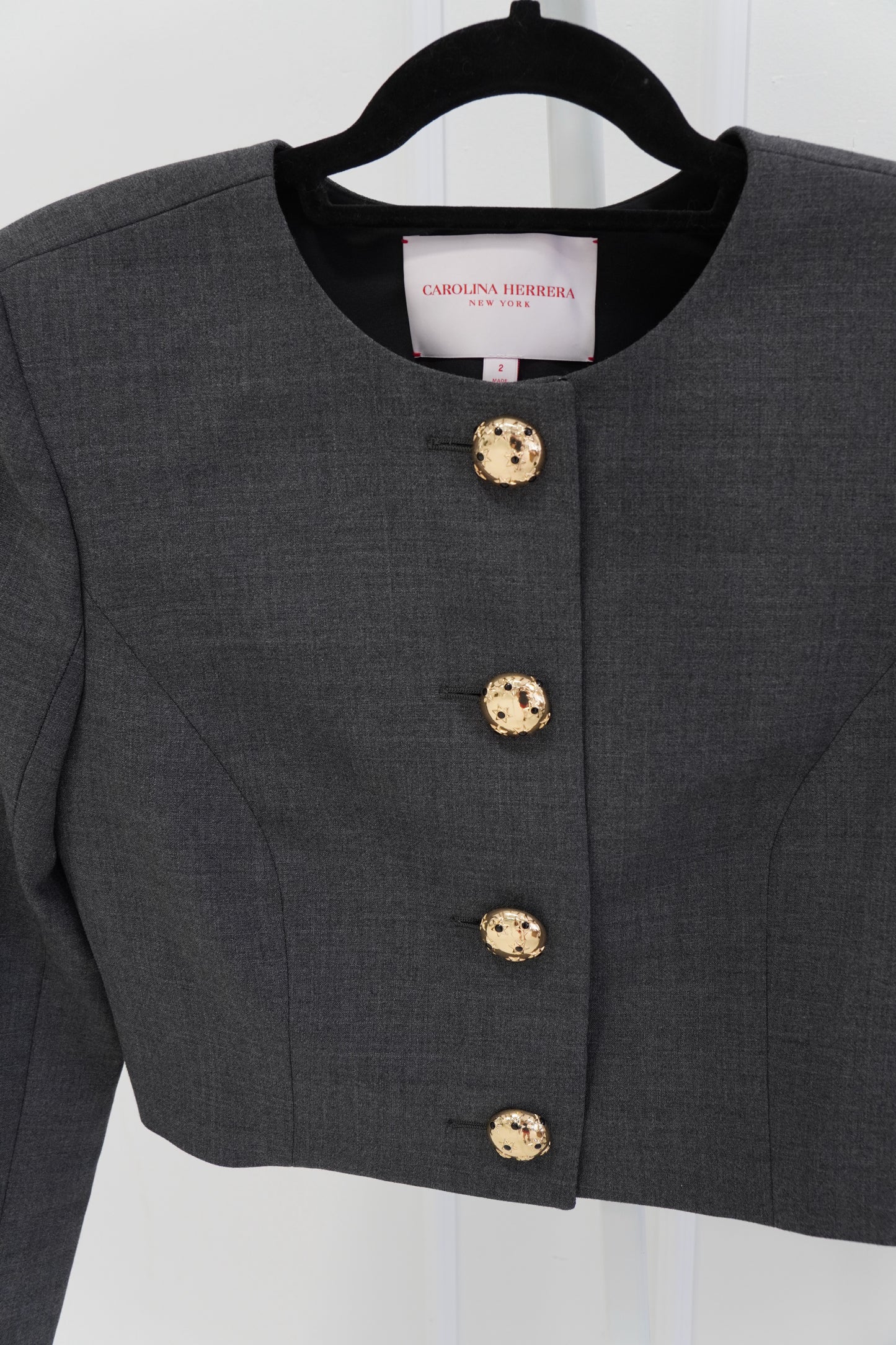 Carolina Herrera Cropped Wool-Blend Jacket