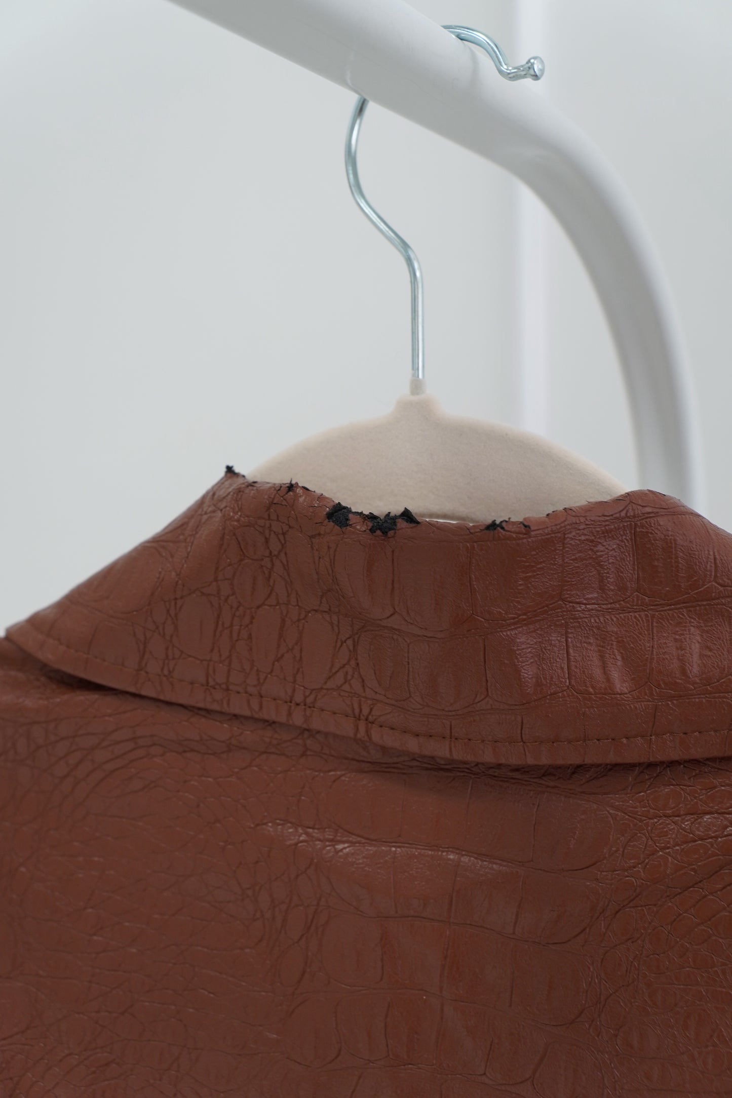 Andamane Faux Leather Belted Jacket