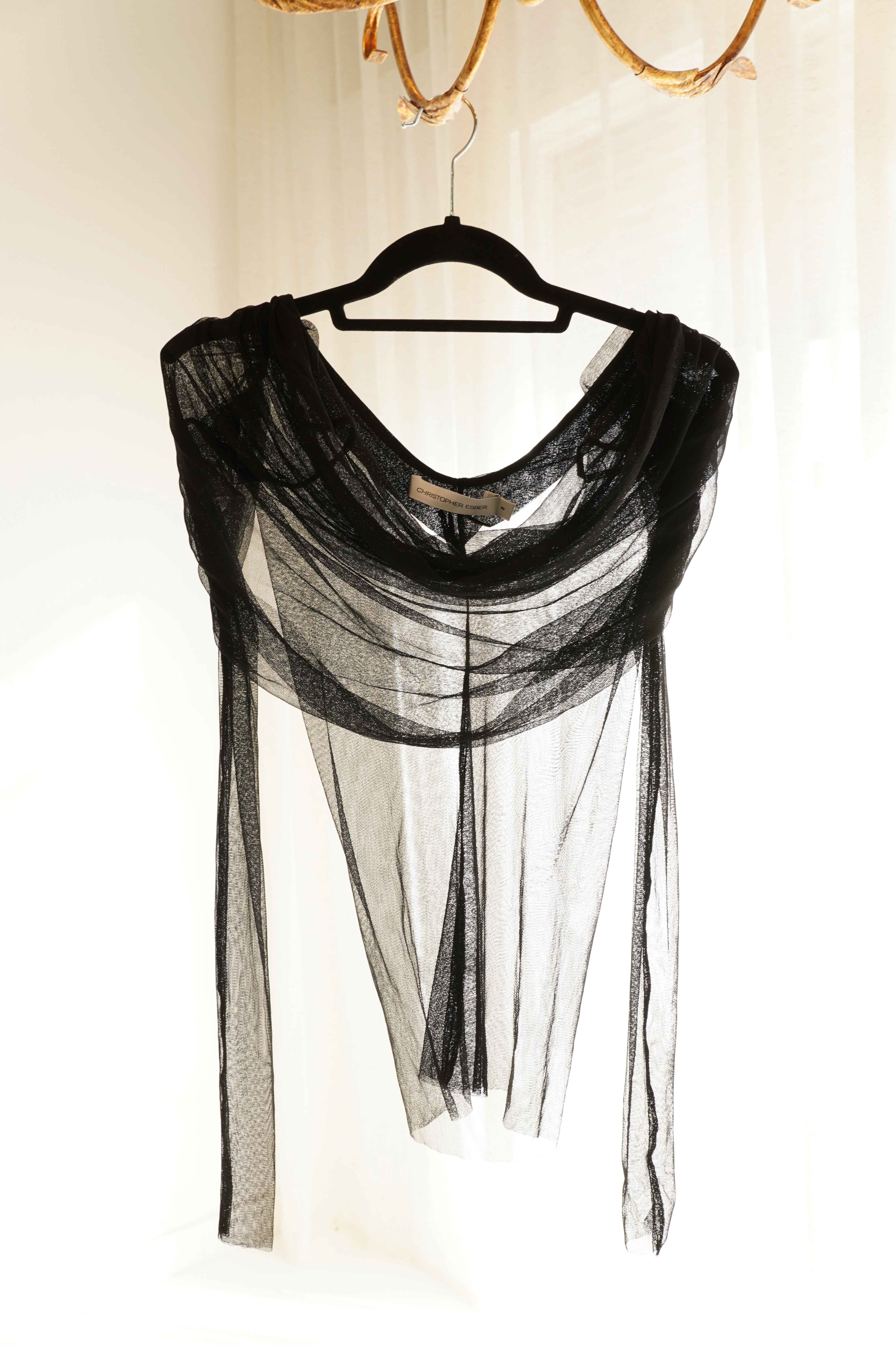 Christopher Esber Veiled Silk Mesh Top