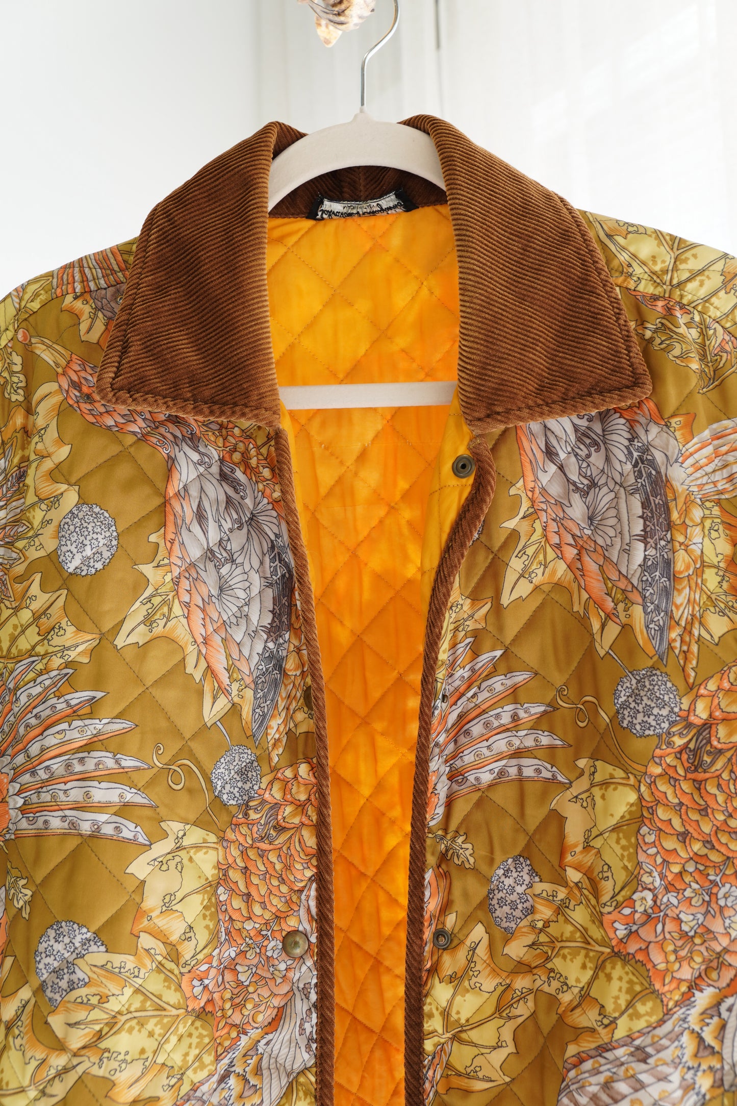Salvatore Ferragamo Quilted Jacket with Corduroy Trim