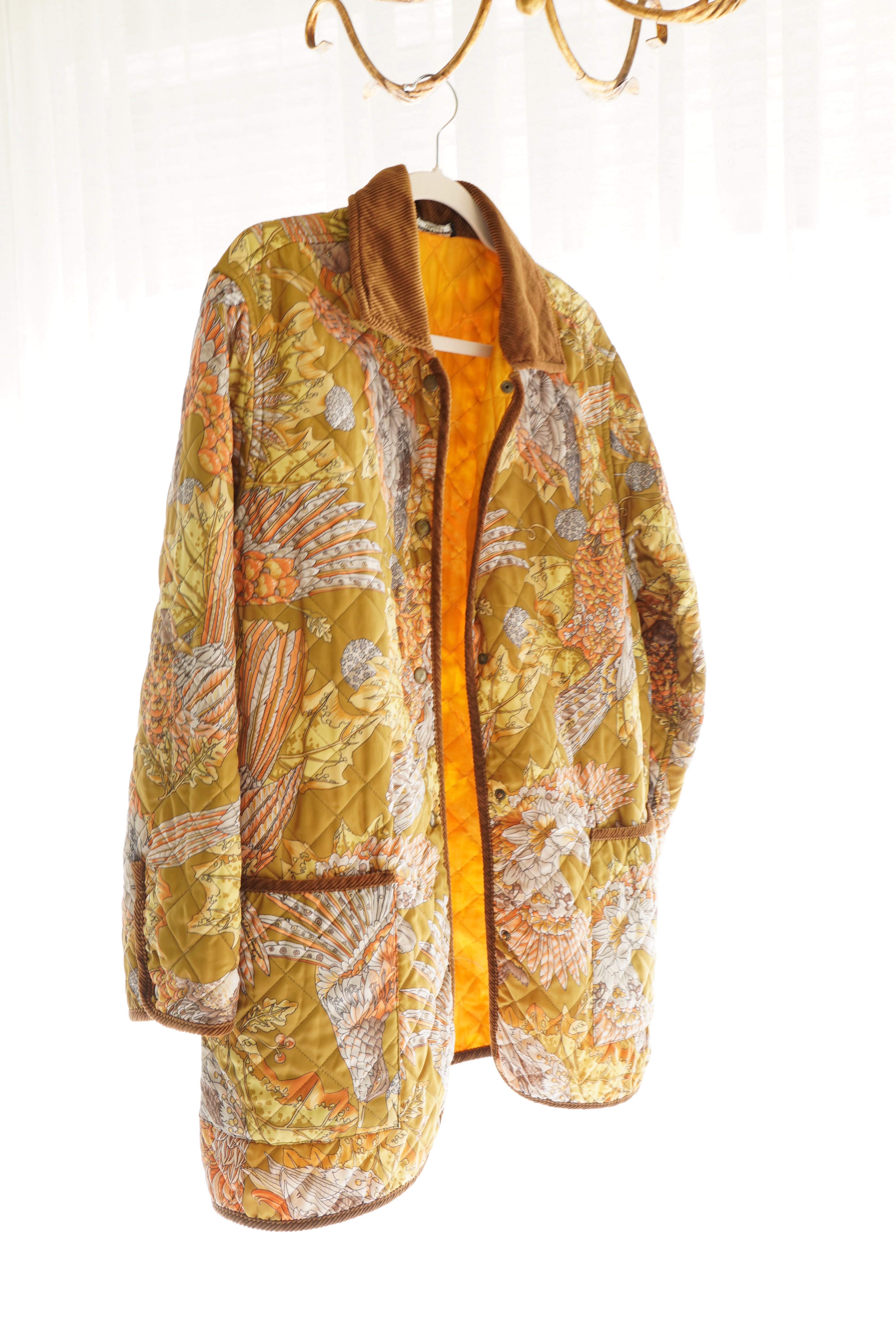 Salvatore Ferragamo Quilted Jacket with Corduroy Trim