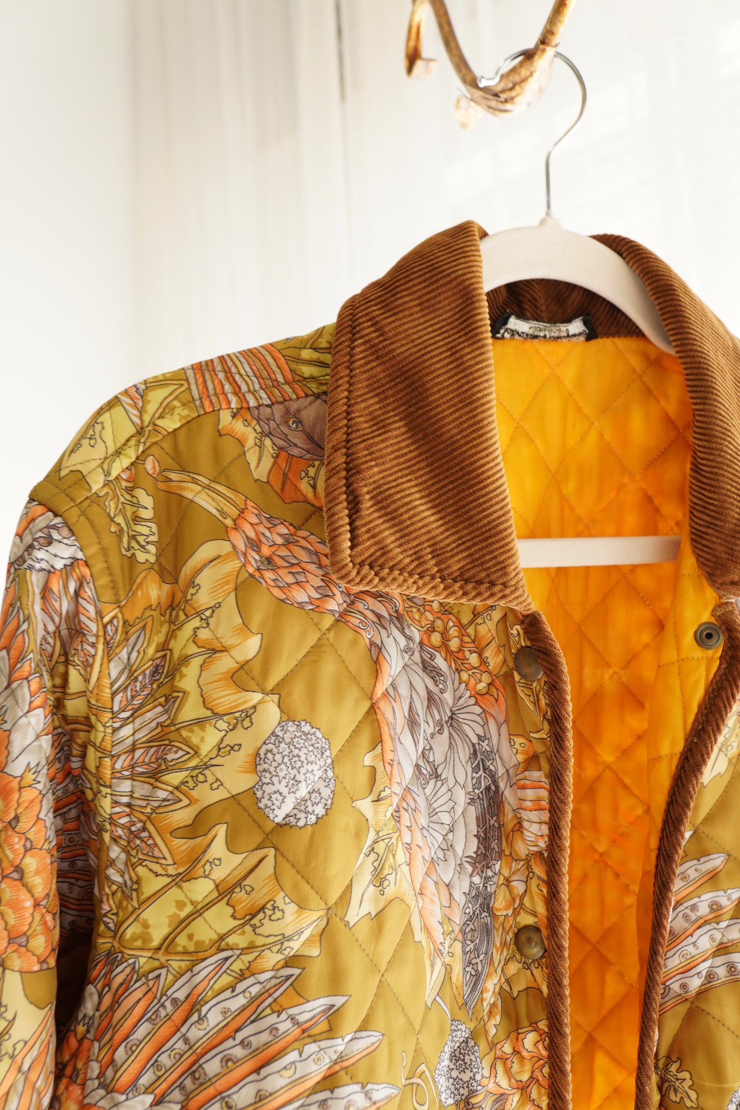 Salvatore Ferragamo Quilted Jacket with Corduroy Trim